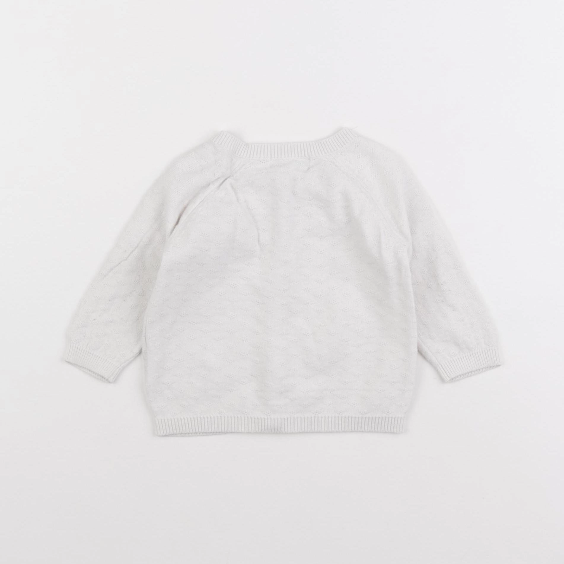 Vertbaudet - gilet blanc - 6 mois