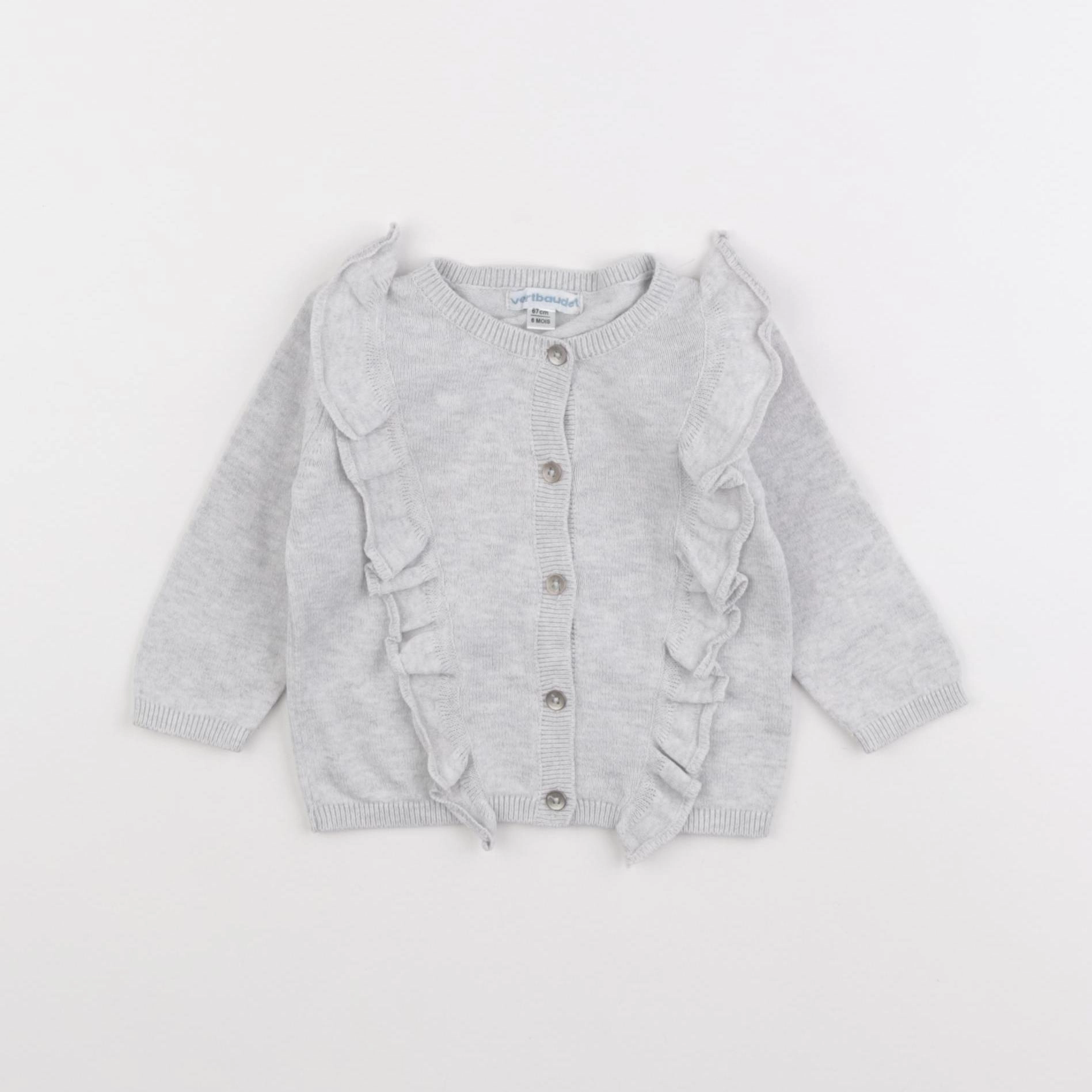 Vertbaudet - gilet gris - 6 mois