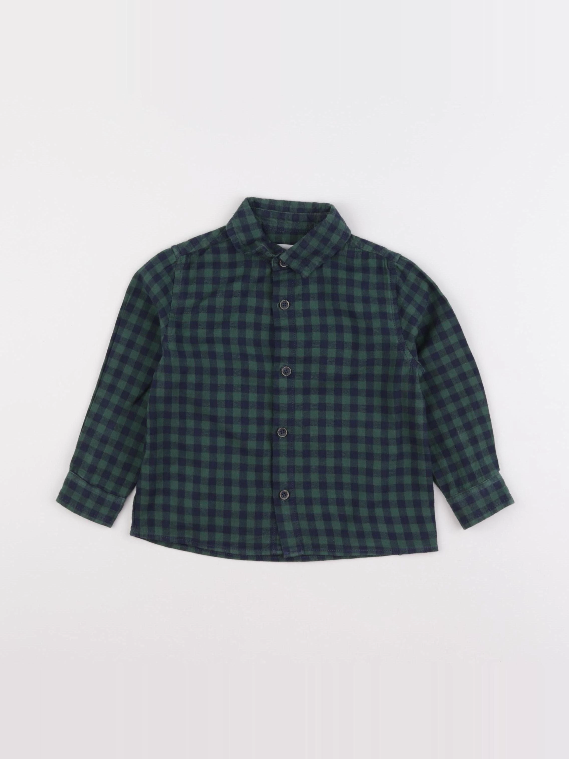Mango - chemise bleu, vert - 2/3 ans