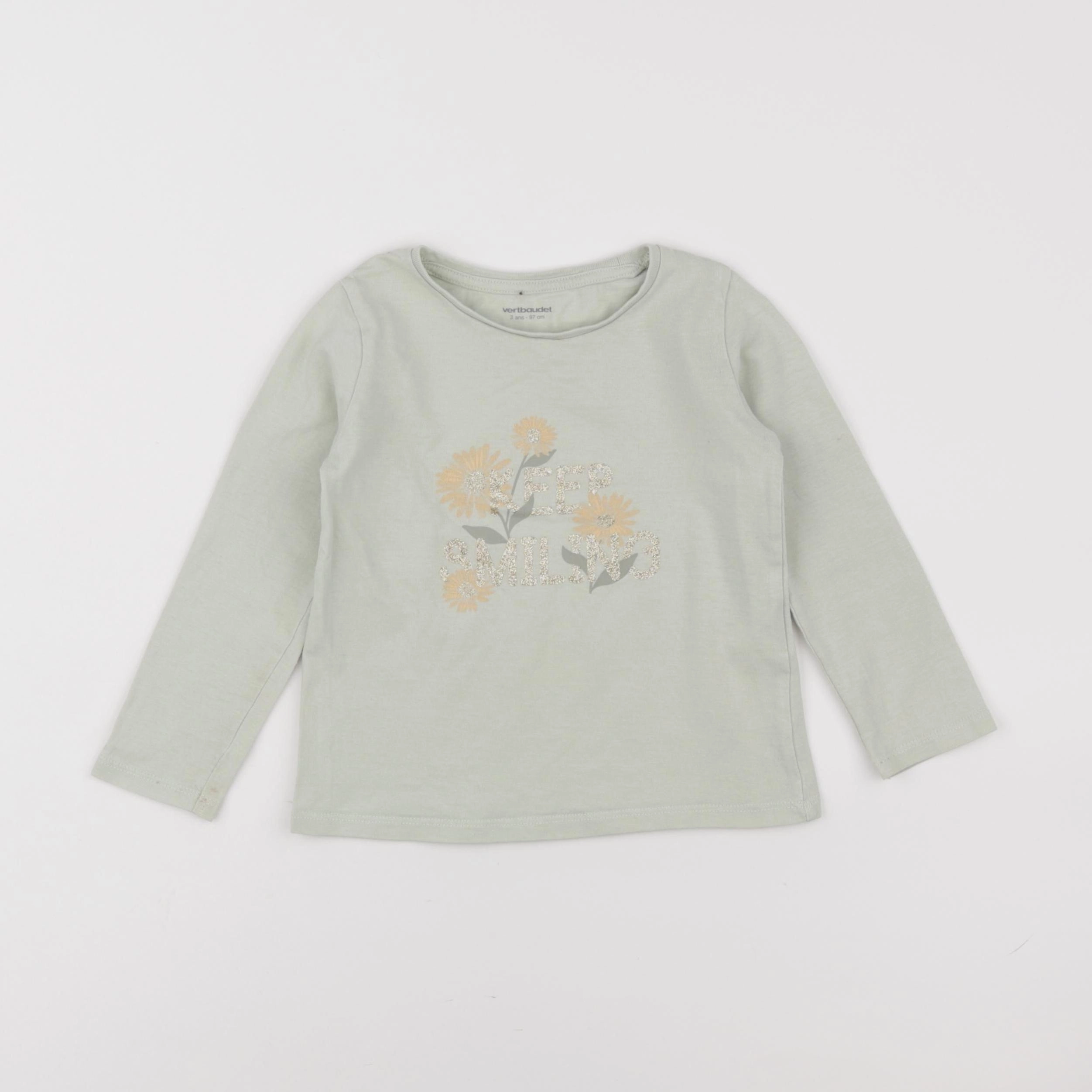 Vertbaudet - tee-shirt vert - 3 ans