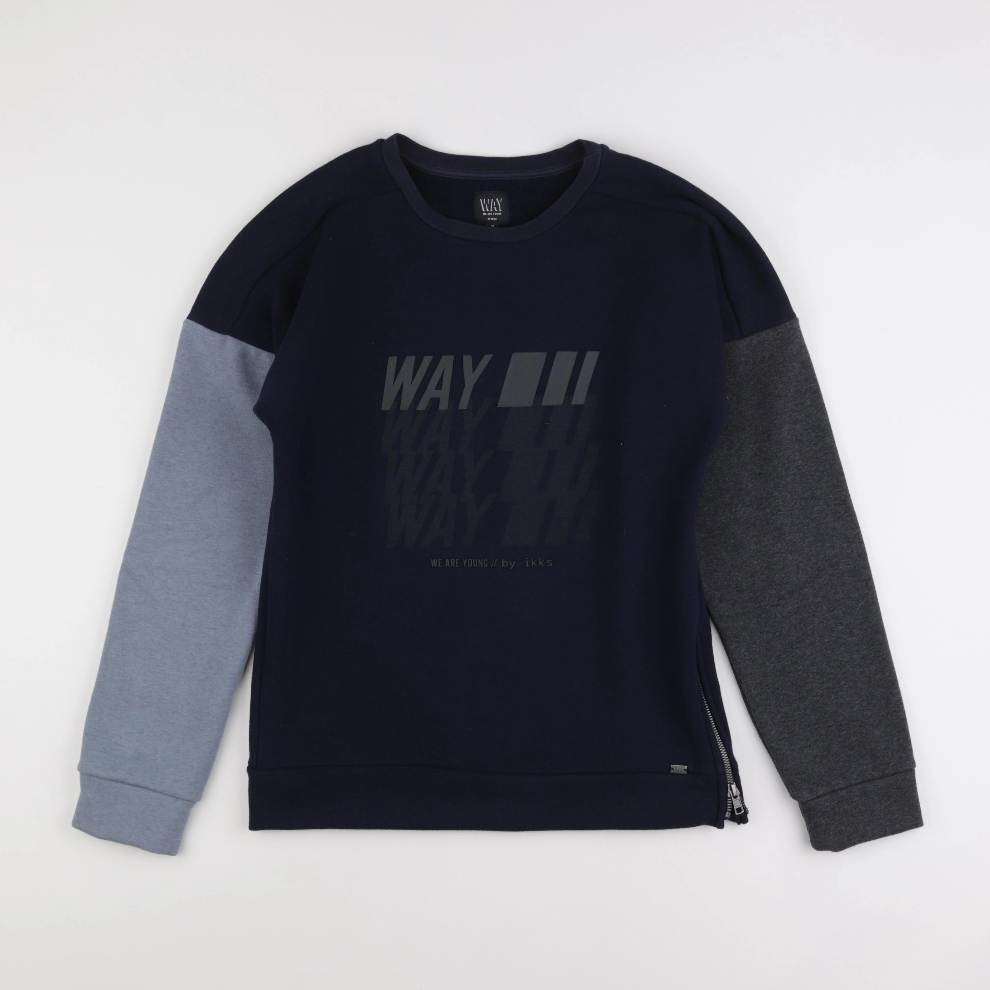 IKKS - sweat bleu, gris - 16 ans