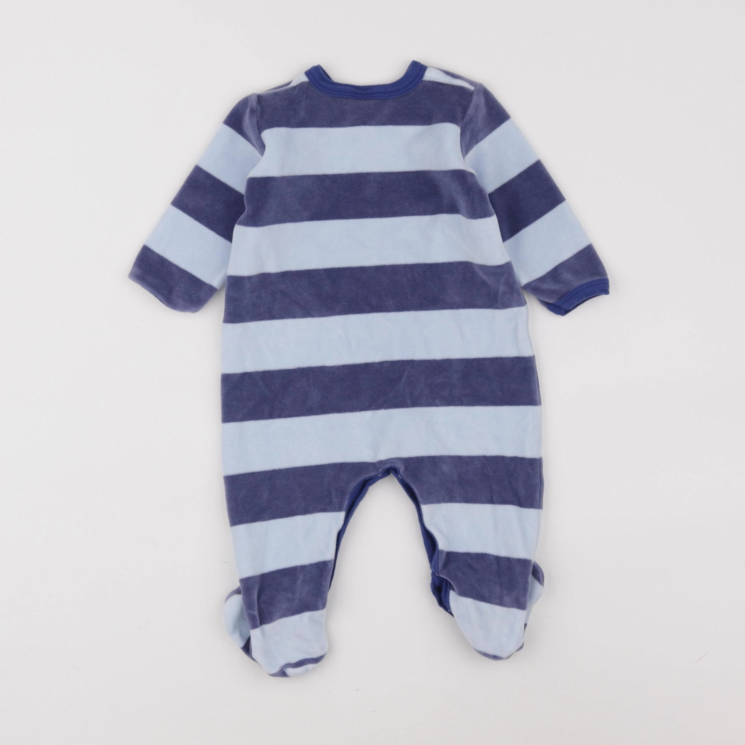 Petit Bateau - pyjama velours bleu - 9 mois