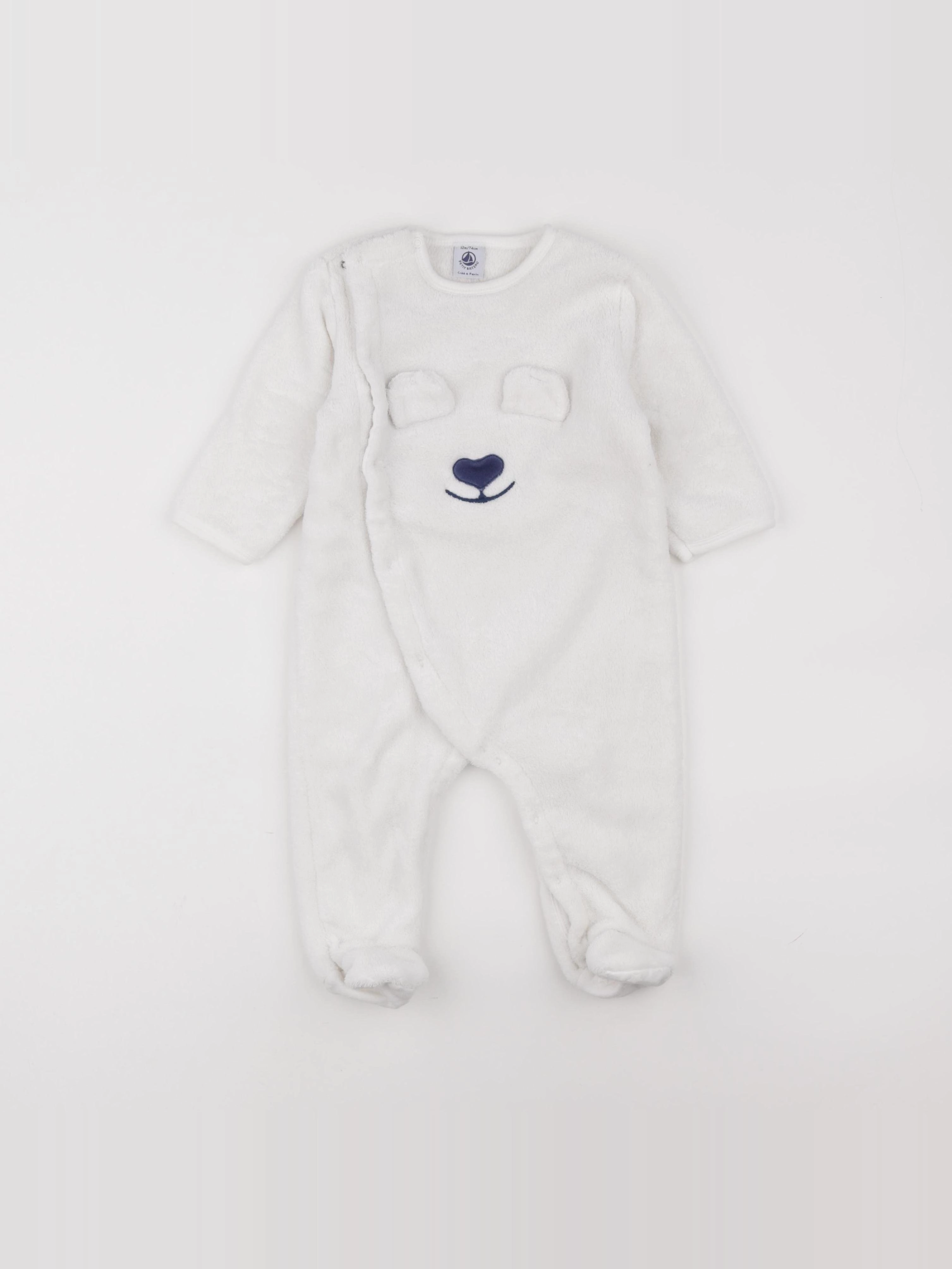 Petit Bateau - sur-pyjama blanc - 12 mois
