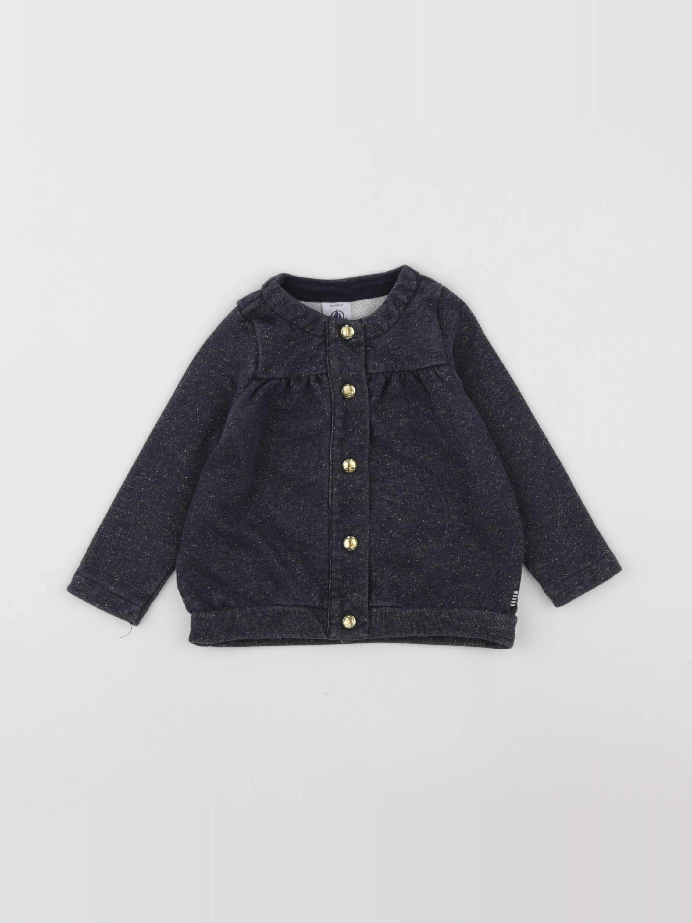 Petit Bateau - sweat bleu, or - 18 mois