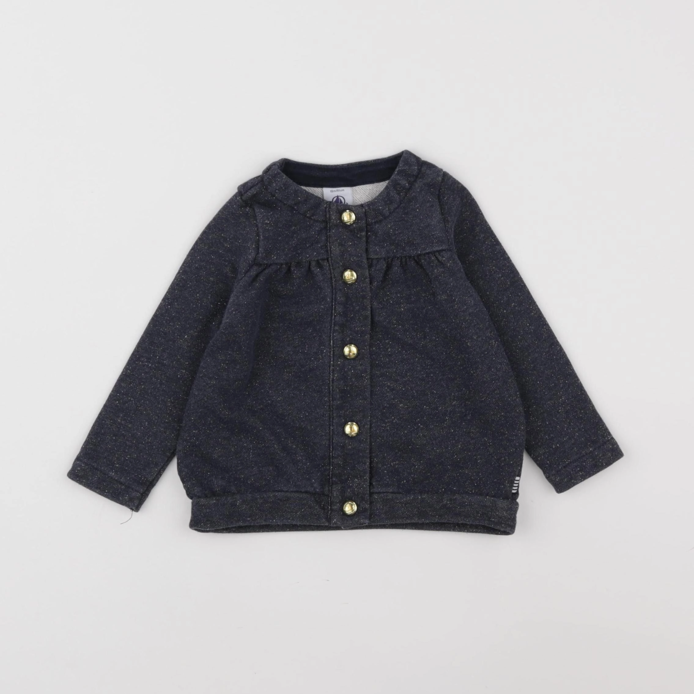 Petit Bateau - sweat bleu, or - 18 mois