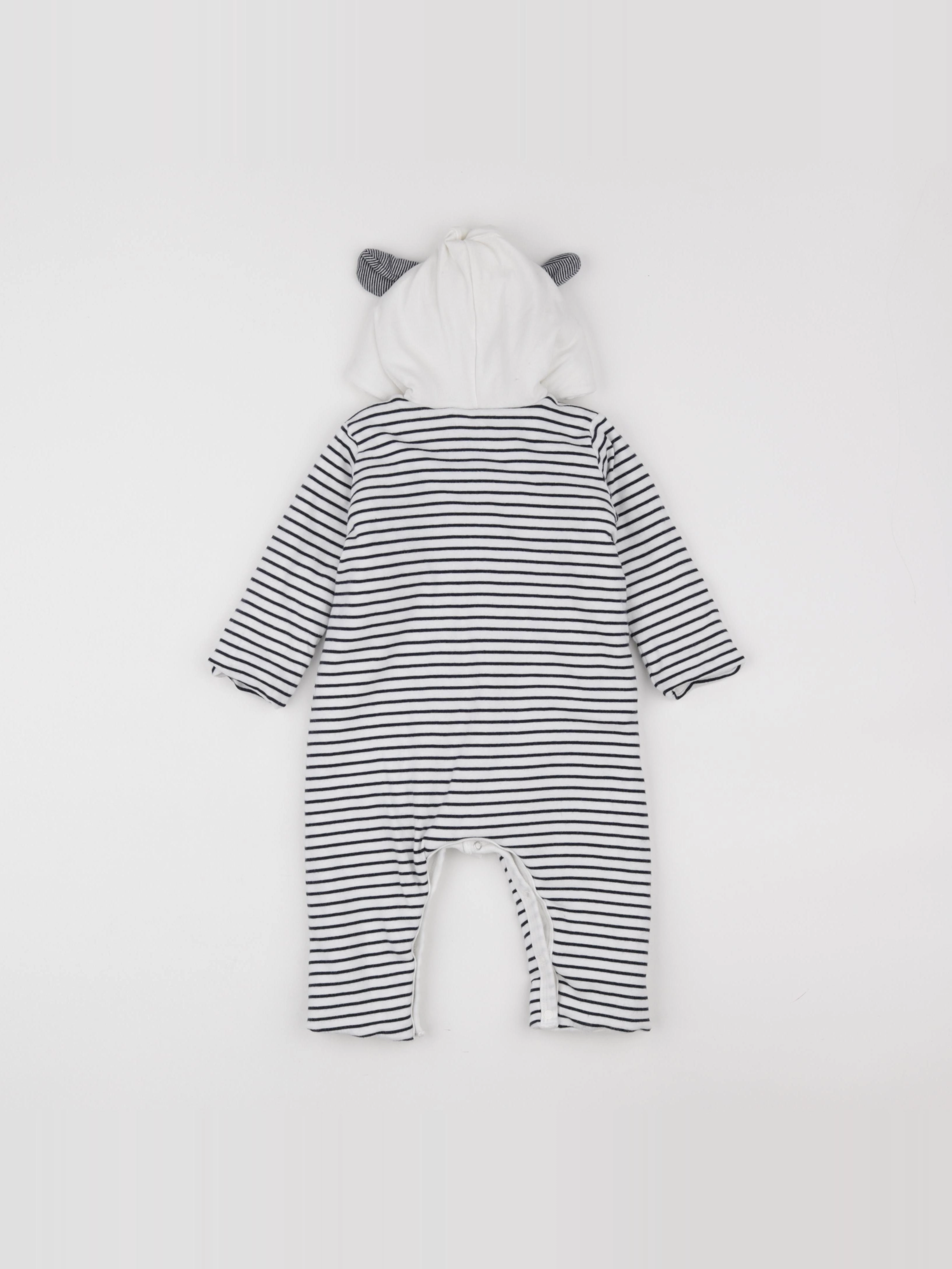 Petit Bateau - combinaison blanc, bleu - 12 mois