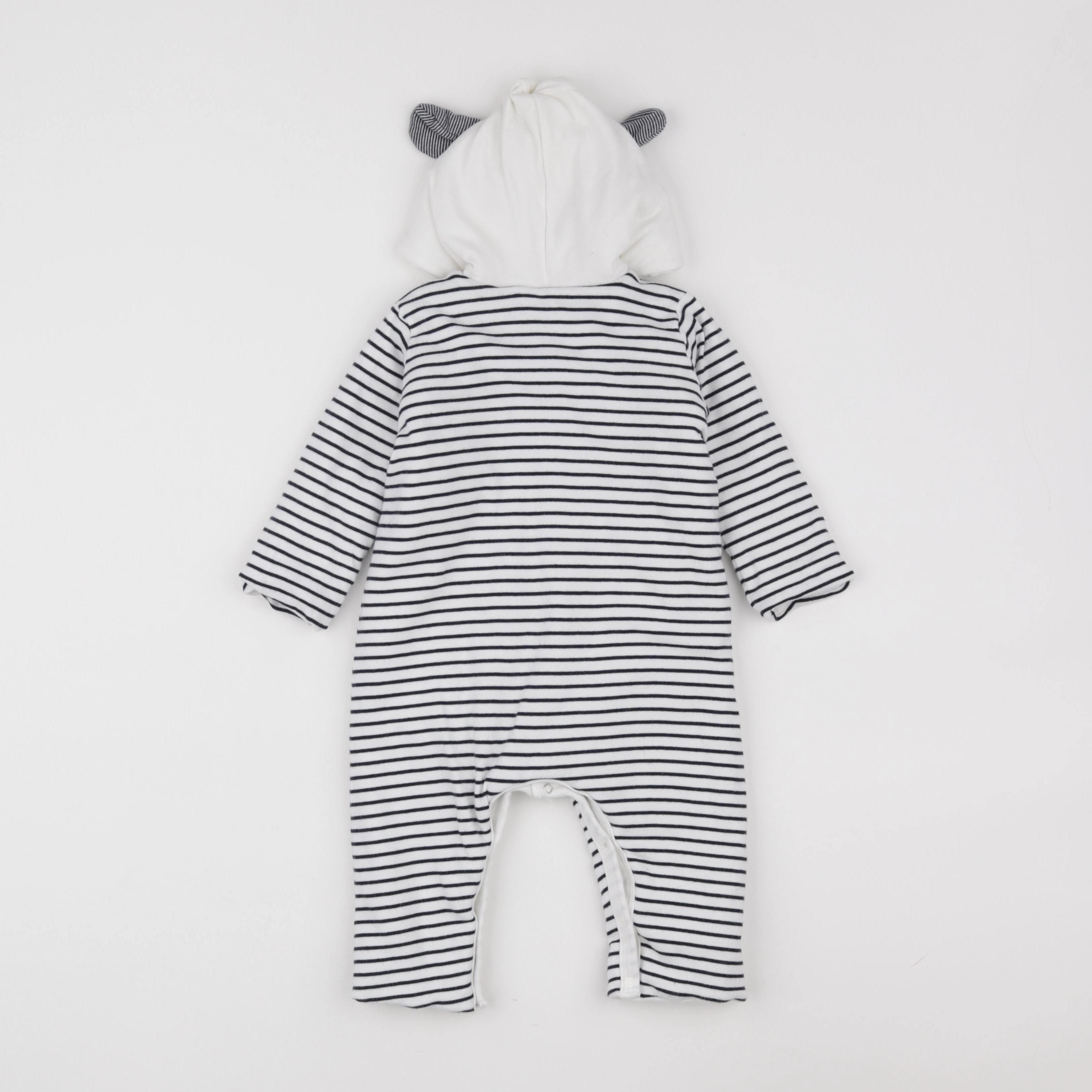 Petit Bateau - combinaison blanc, bleu - 12 mois
