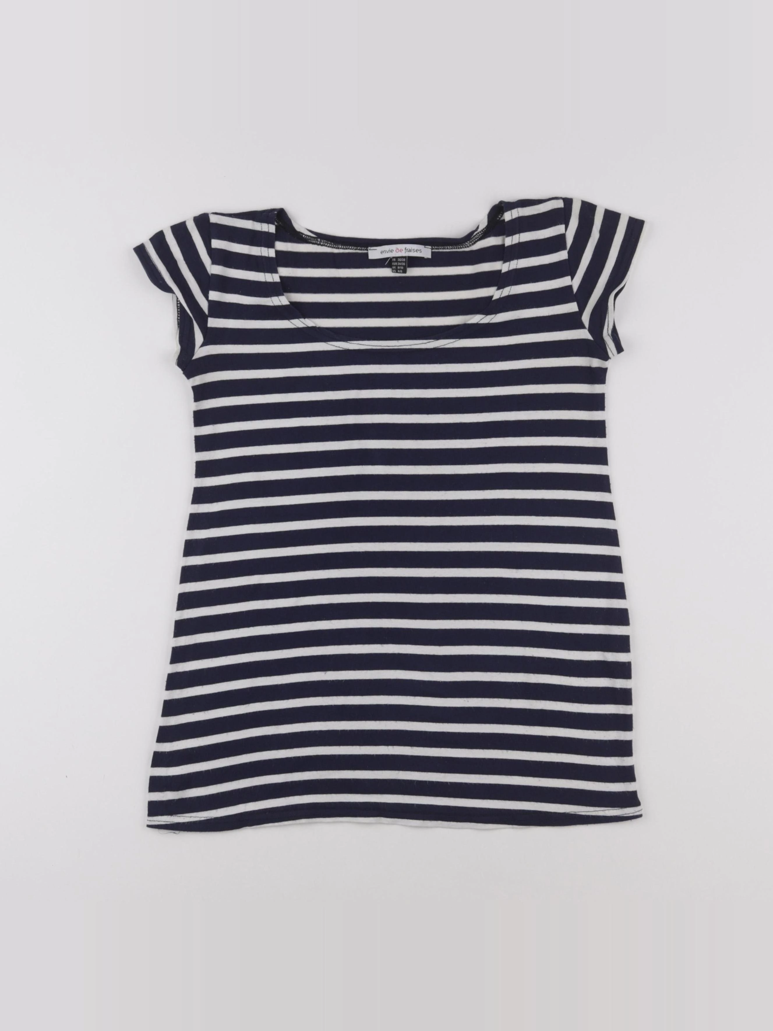 Envie de fraise - tee-shirt grossesse blanc, bleu - 36 à 38