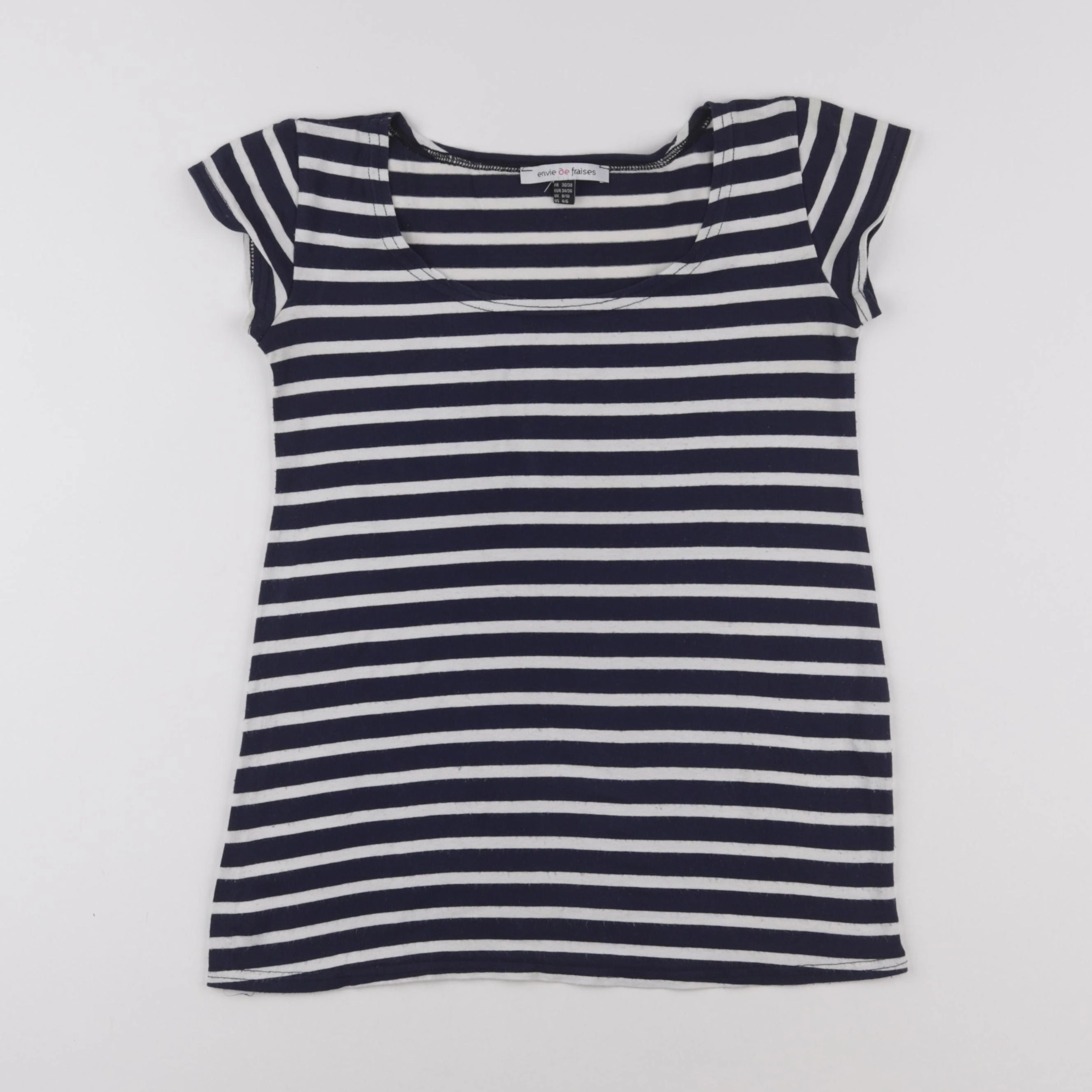 Envie de fraise - tee-shirt grossesse blanc, bleu - 36 à 38