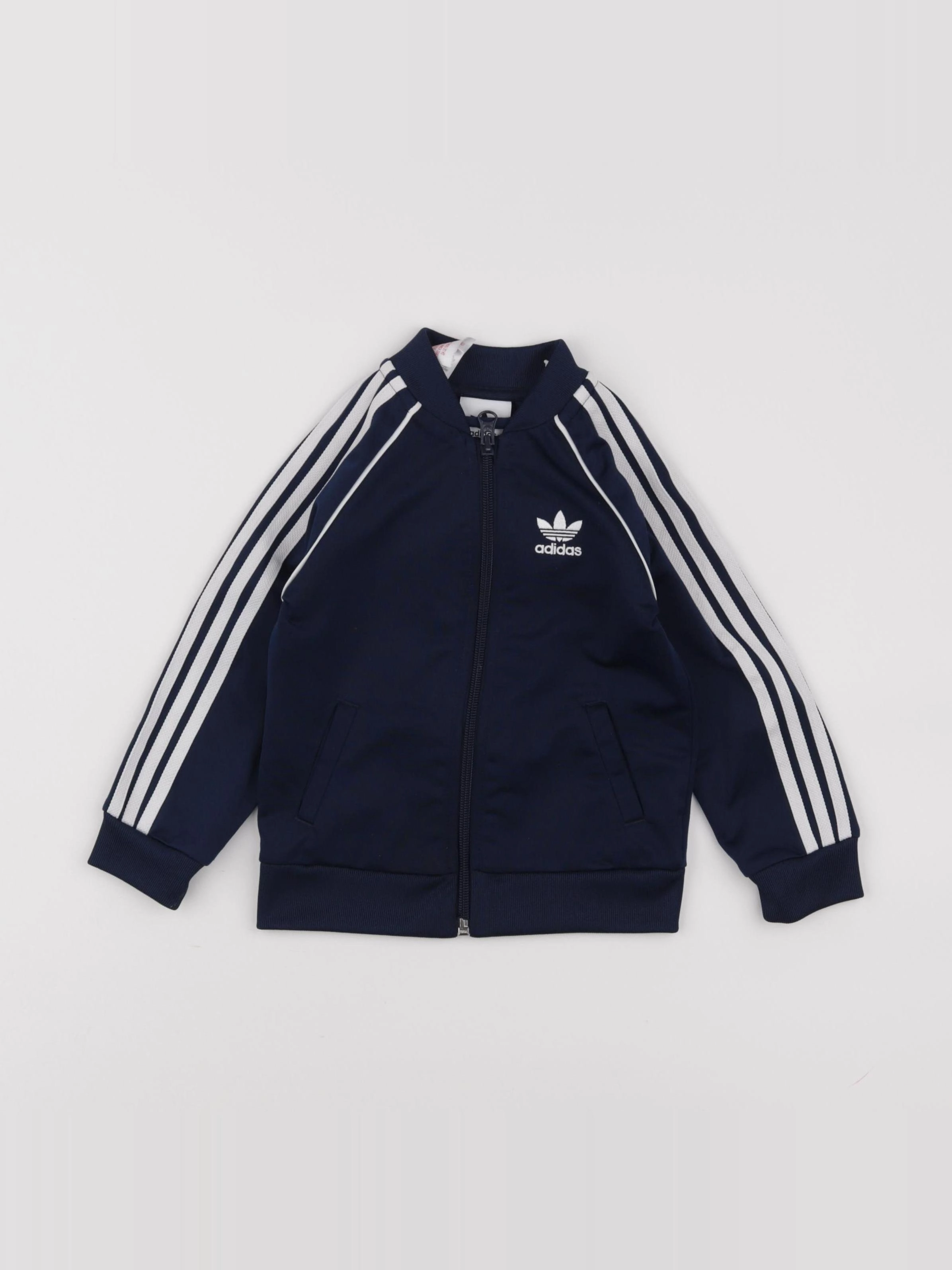 Adidas - sweat bleu - 12/18 mois