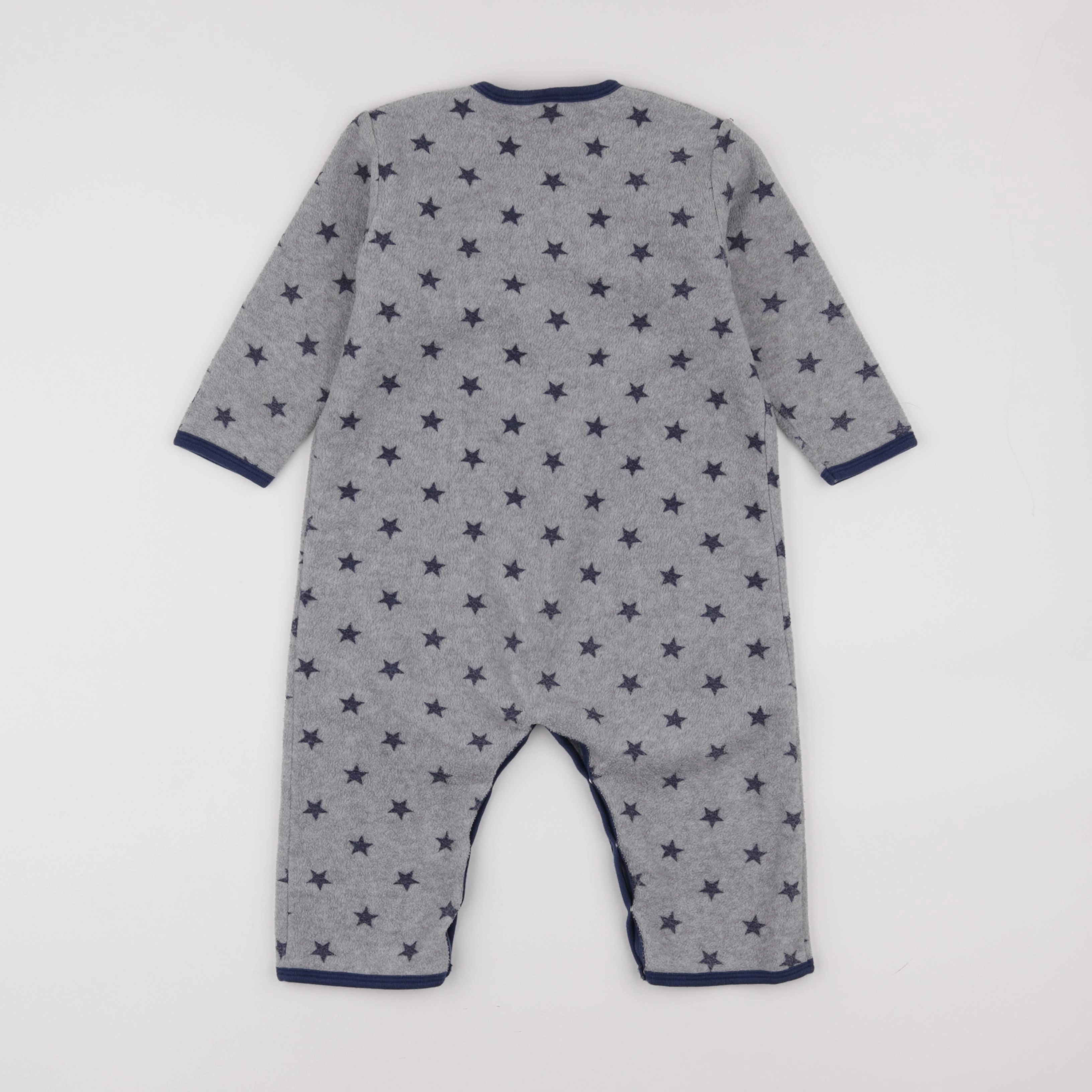 Petit Bateau - pyjama coton bleu, gris - 2 ans