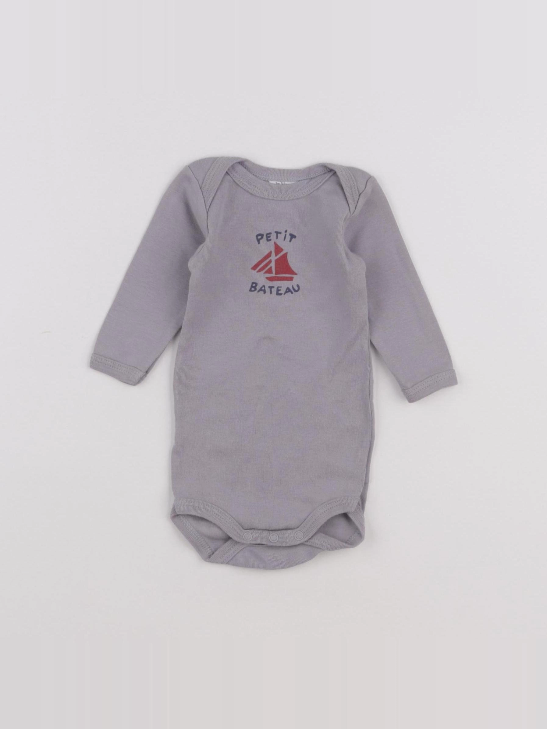 Petit Bateau - body gris - 3 mois