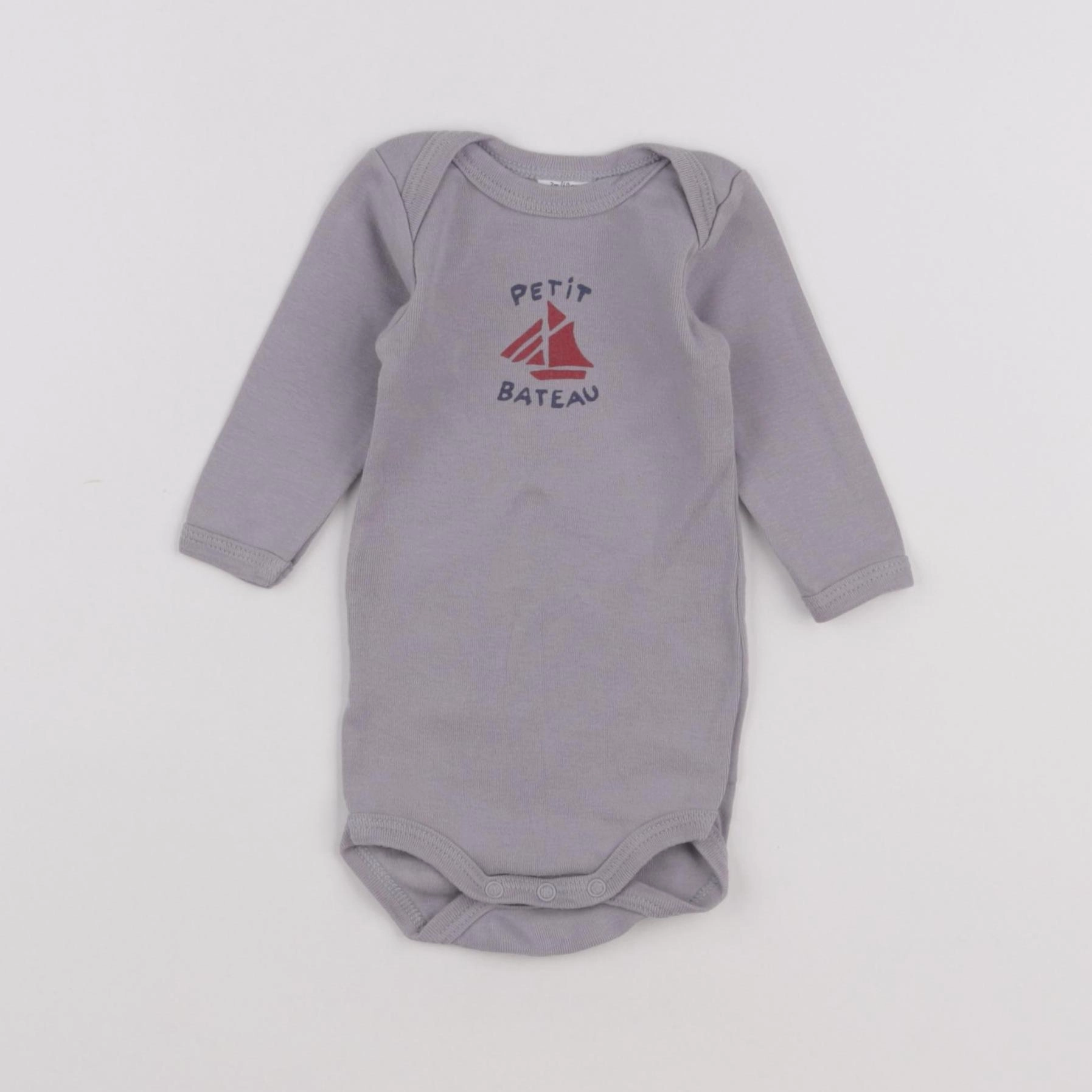Petit Bateau - body gris - 3 mois