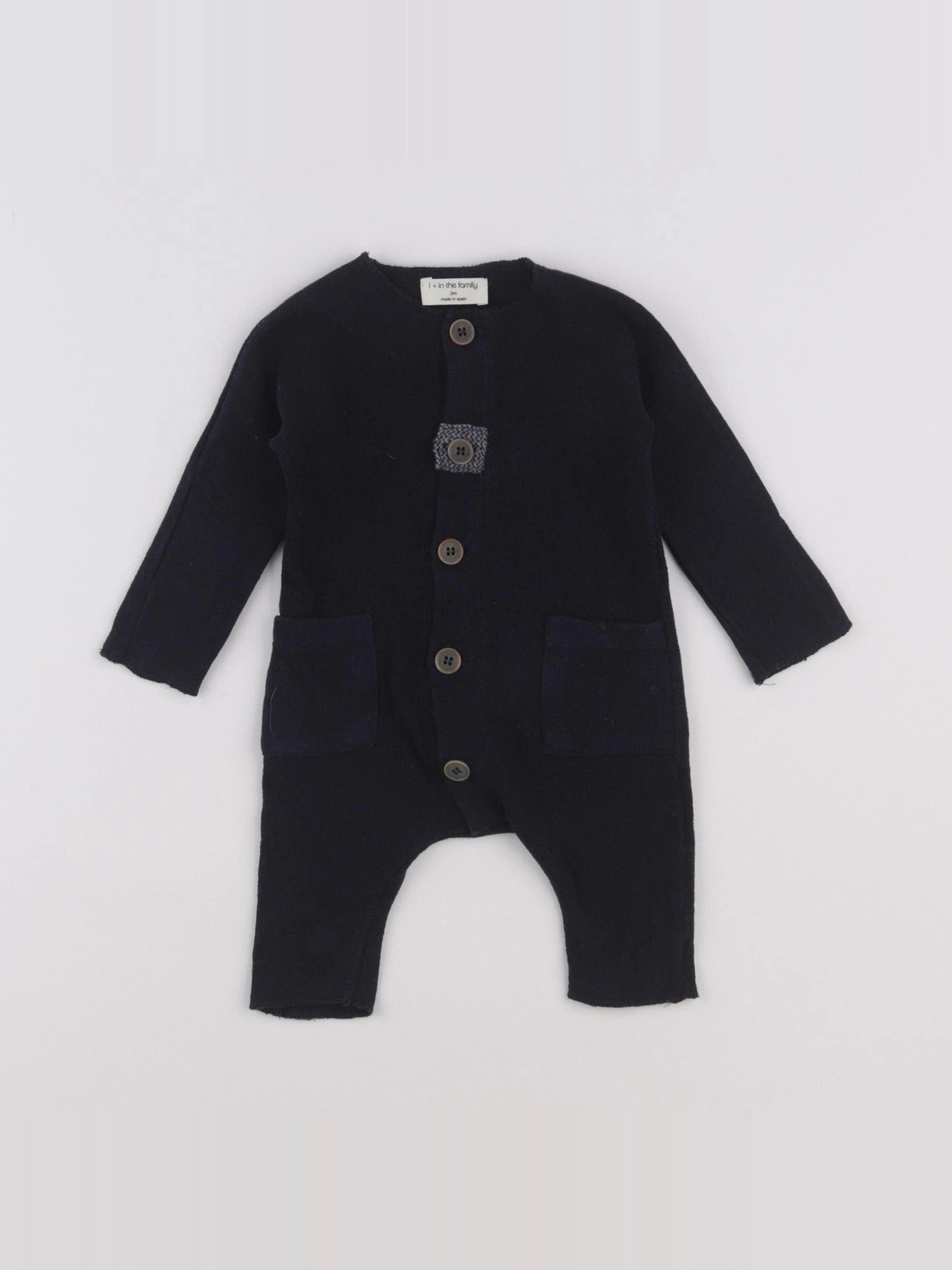 1+ In the family - combinaison bleu - 3 mois