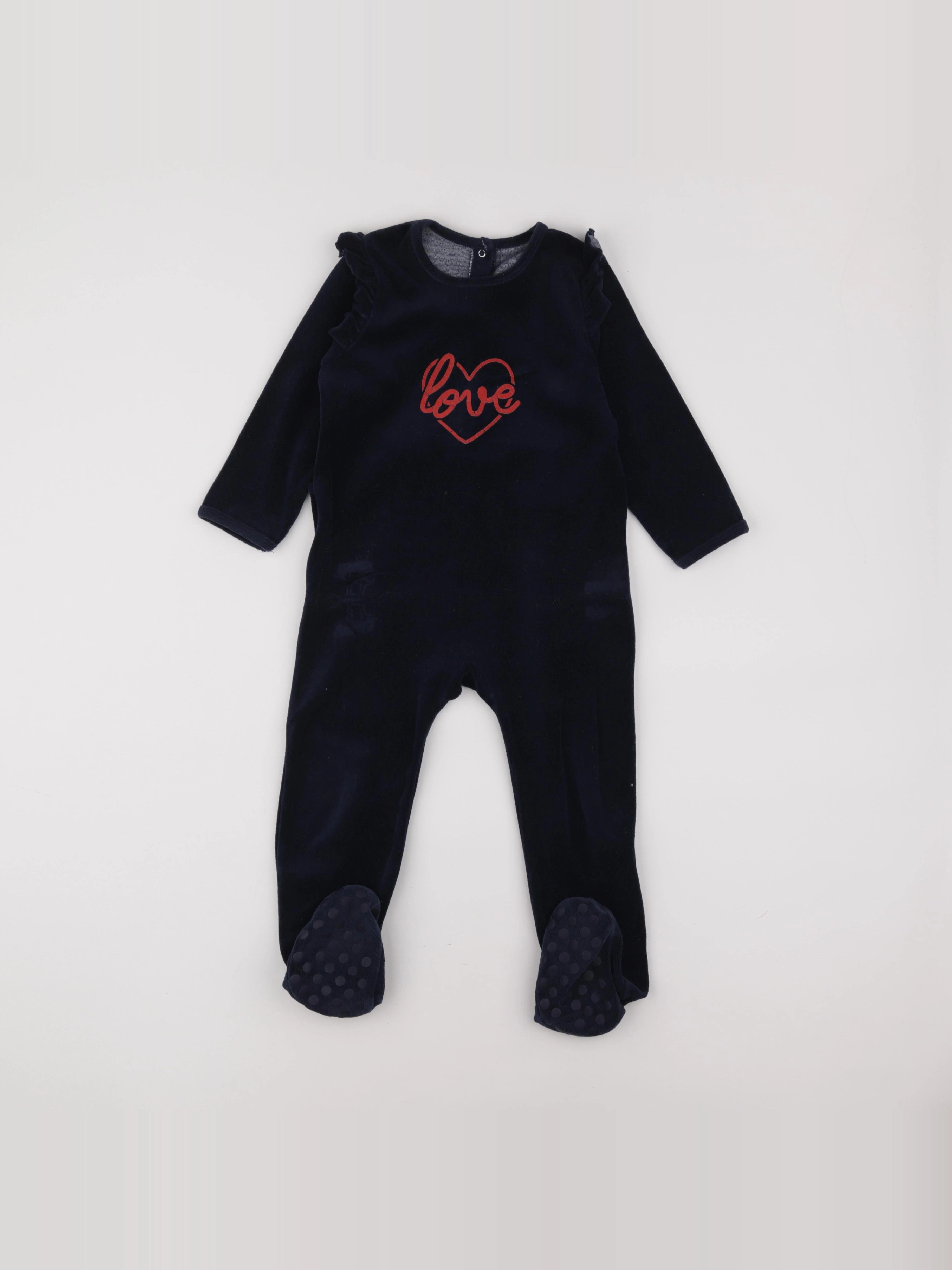 Vertbaudet - pyjama velours bleu - 3 ans