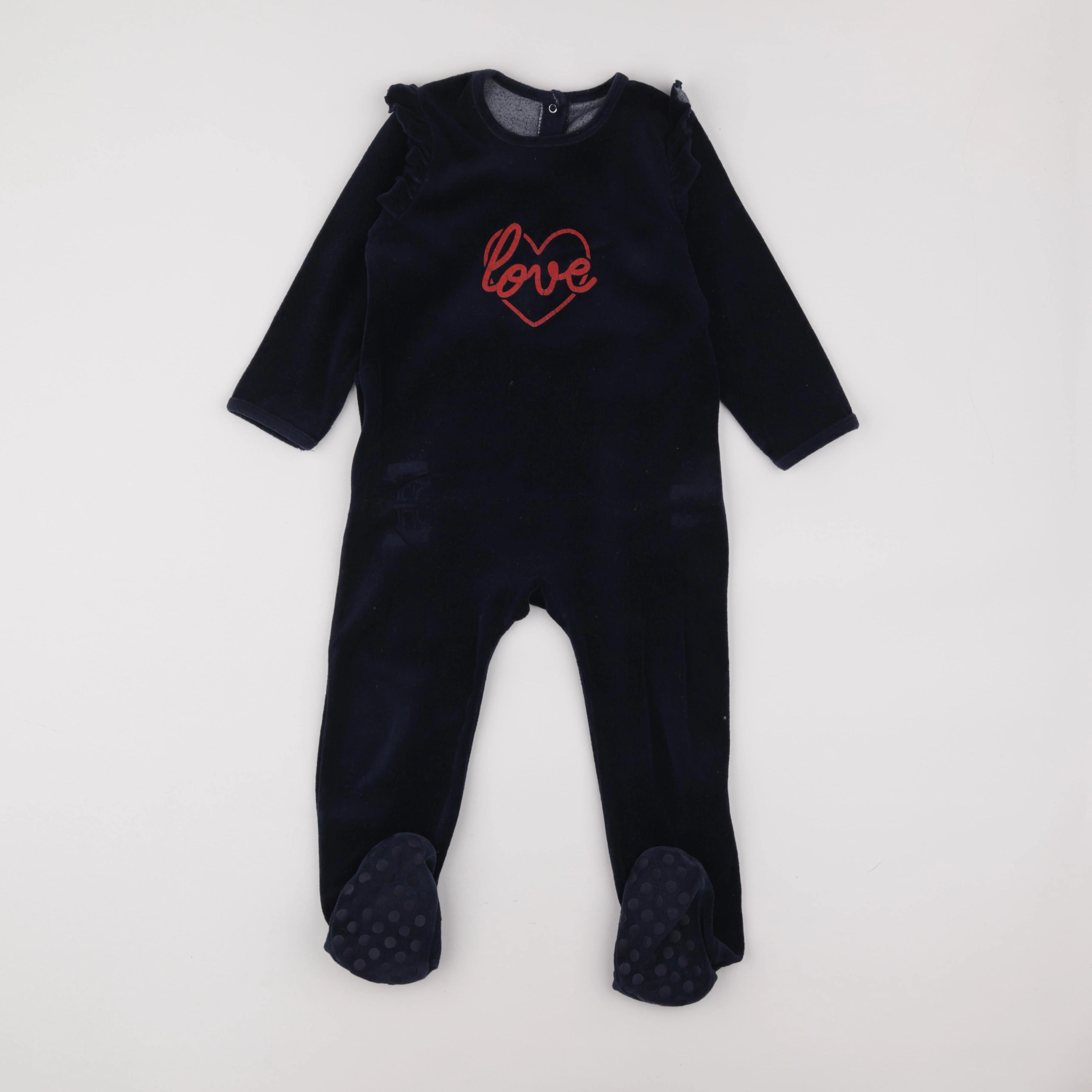 Vertbaudet - pyjama velours bleu - 3 ans