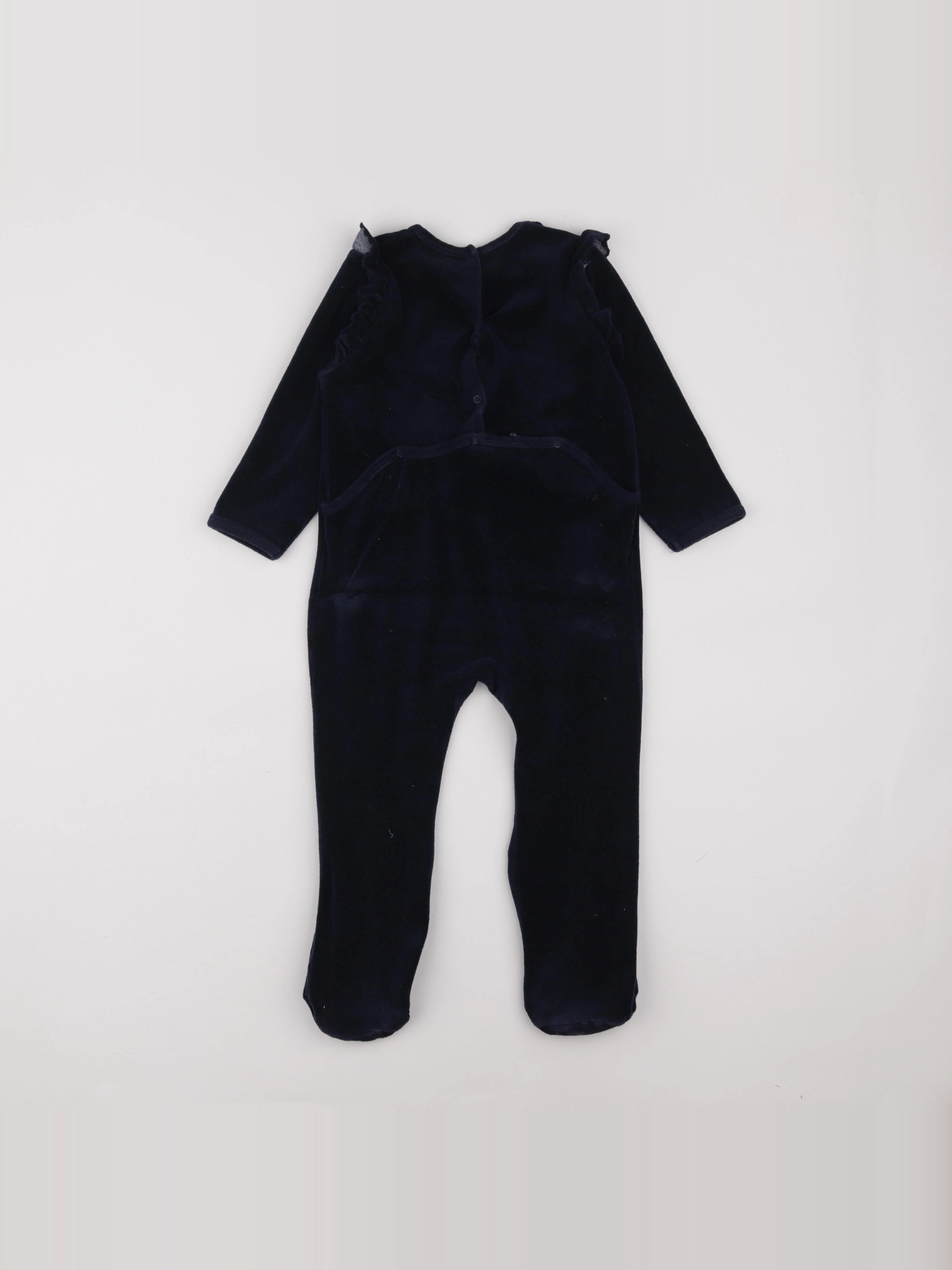 Vertbaudet - pyjama velours bleu - 3 ans