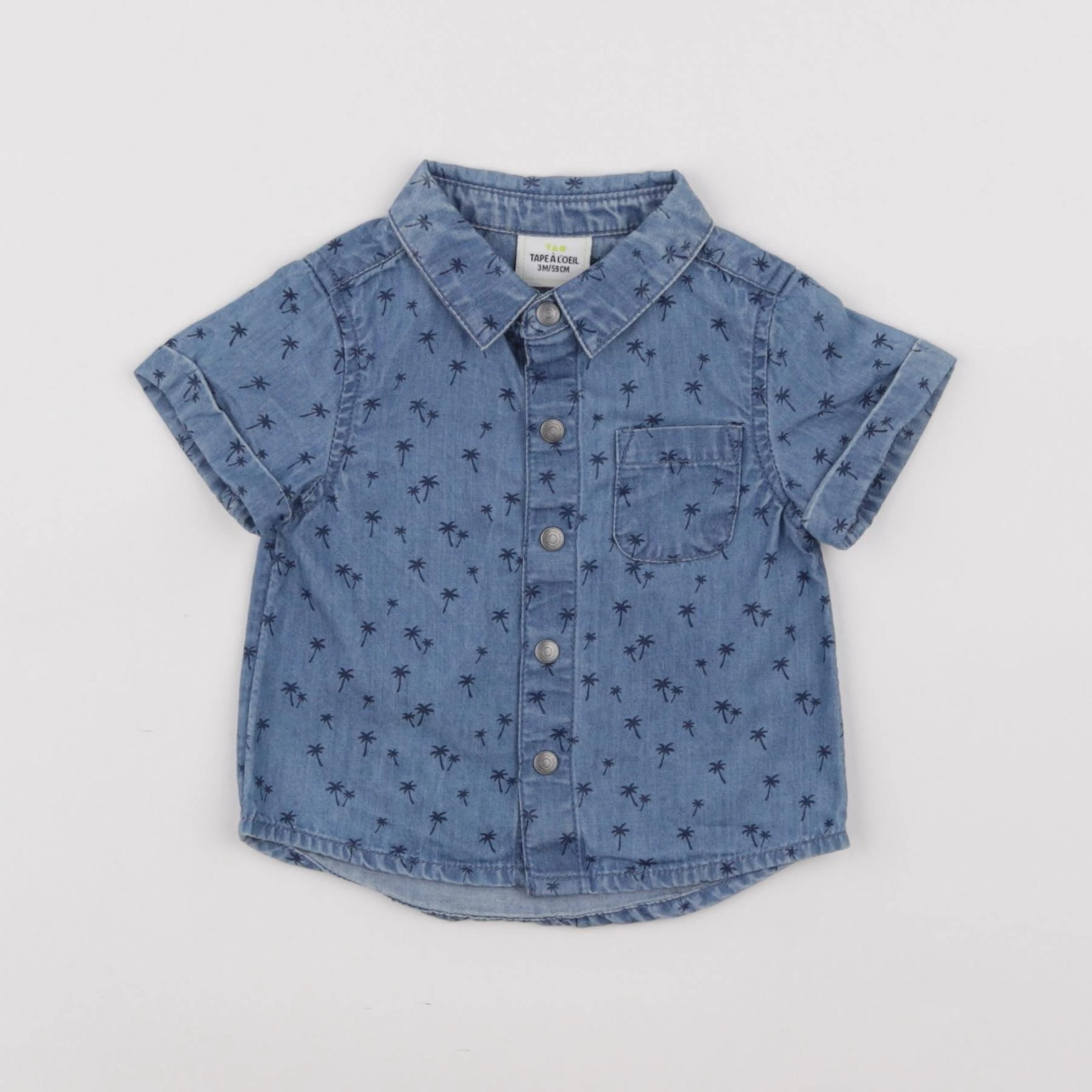 Tape à l'oeil - chemise bleu - 3 mois