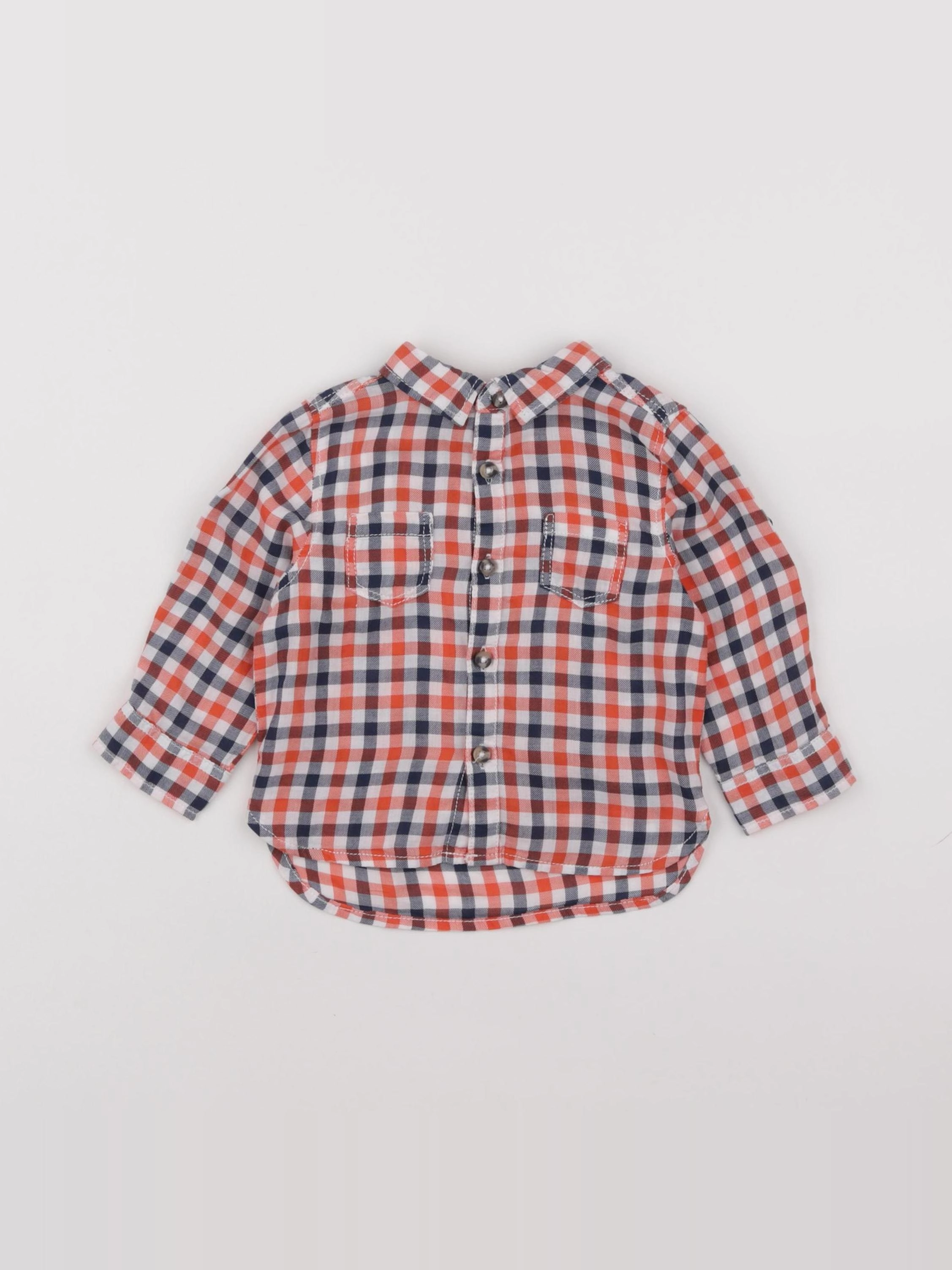 Tape à l'oeil - chemise bleu, orange - 12 mois