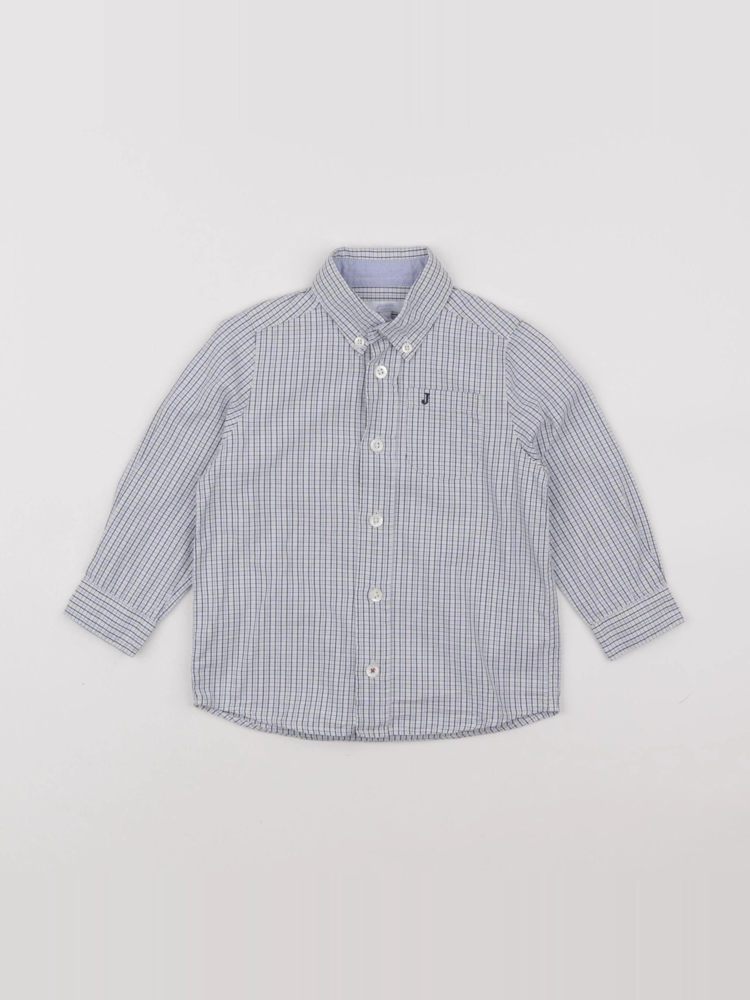 Jacadi - chemise blanc, bleu - 18 mois à 2 ans