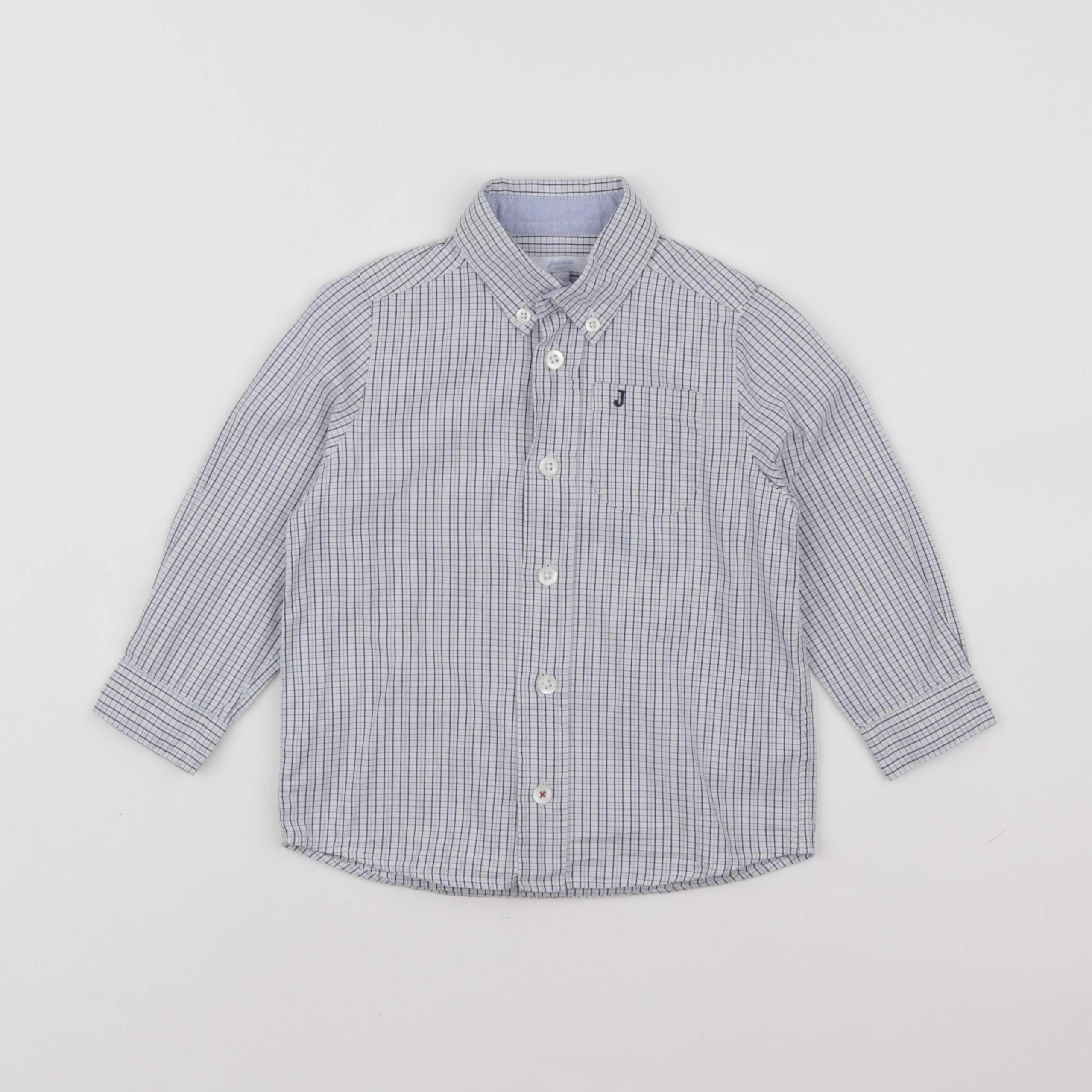 Jacadi - chemise blanc, bleu - 18 mois à 2 ans