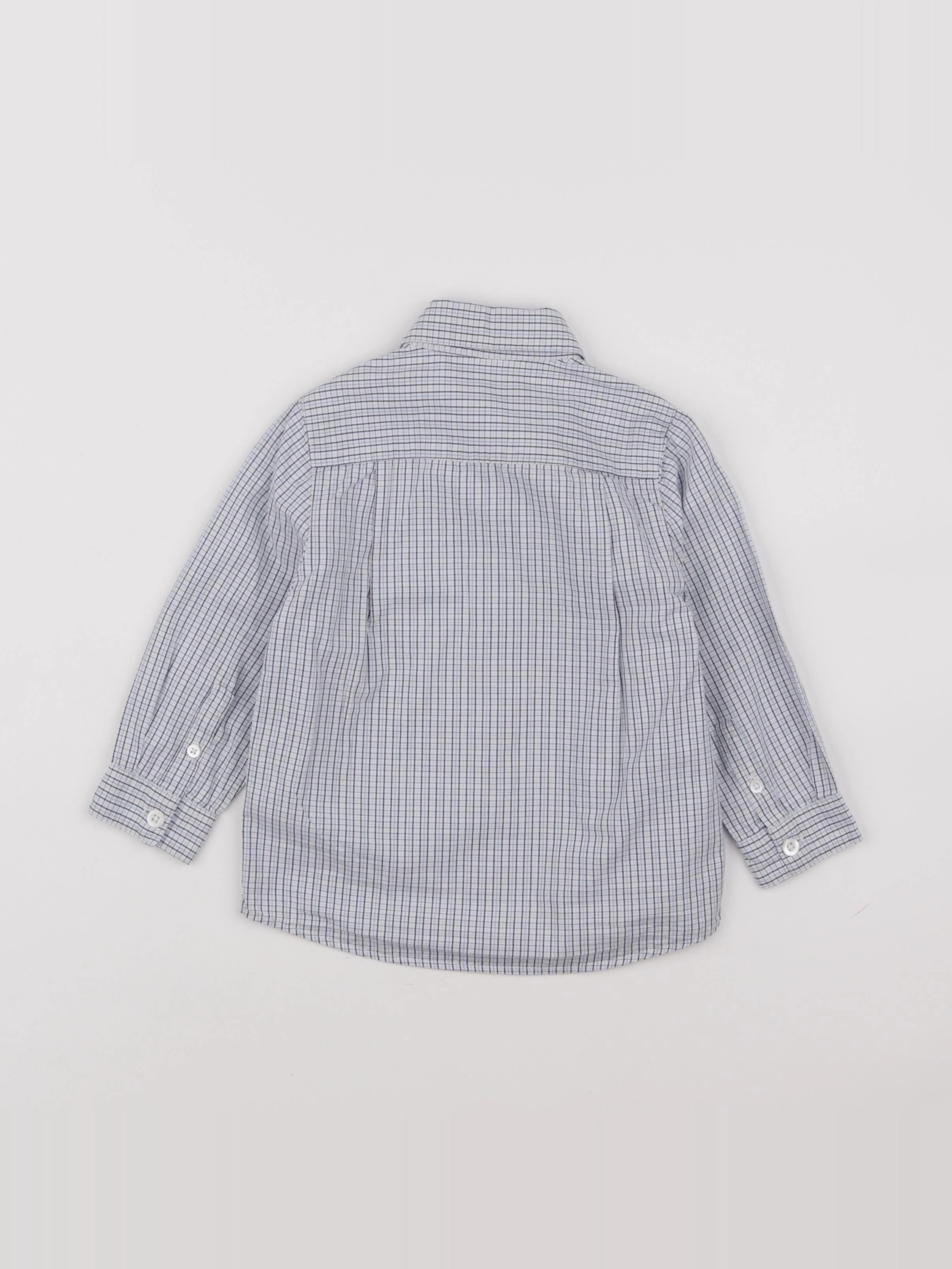 Jacadi - chemise blanc, bleu - 18 mois à 2 ans