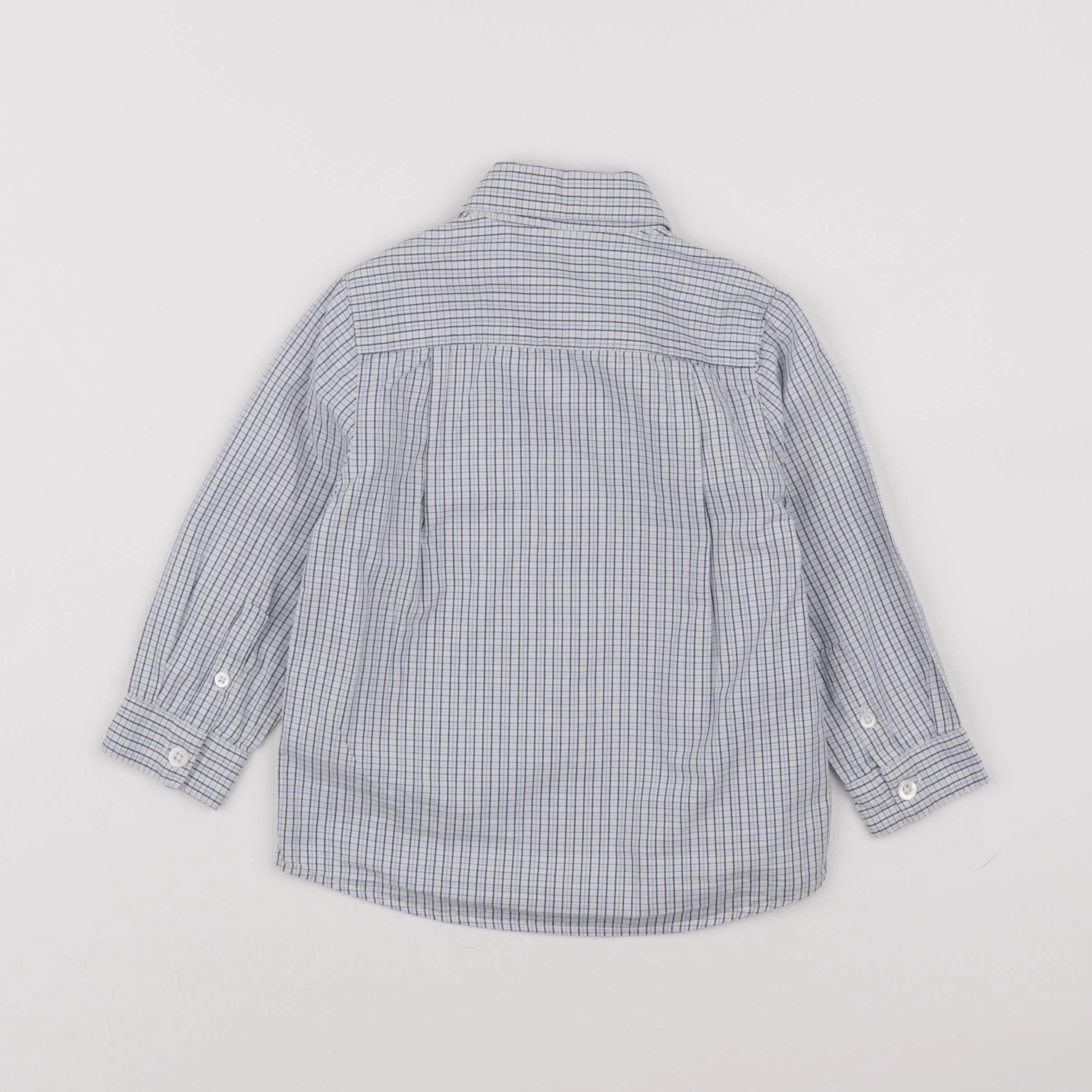 Jacadi - chemise blanc, bleu - 18 mois à 2 ans