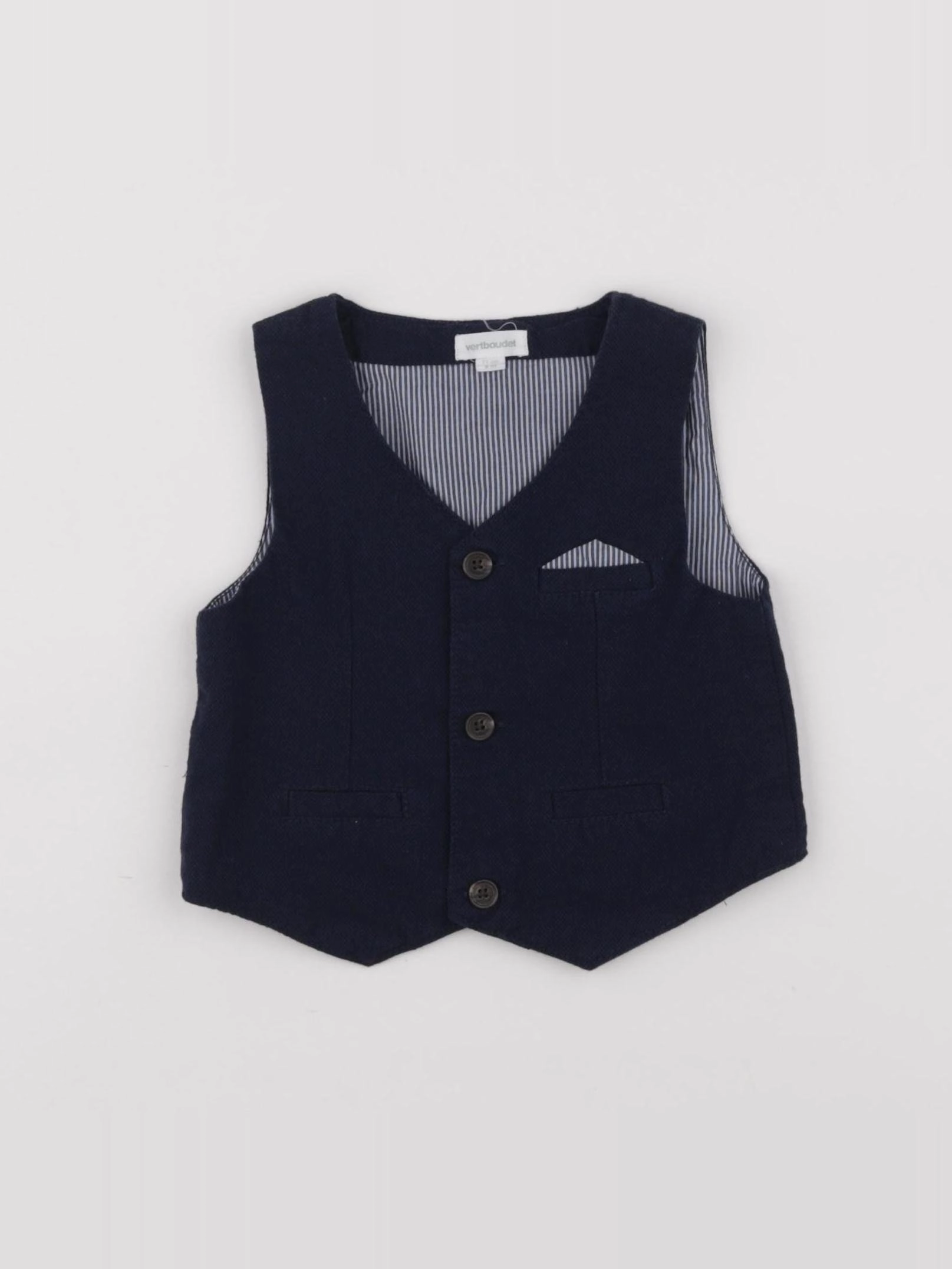 Vertbaudet - gilet bleu - 9 mois