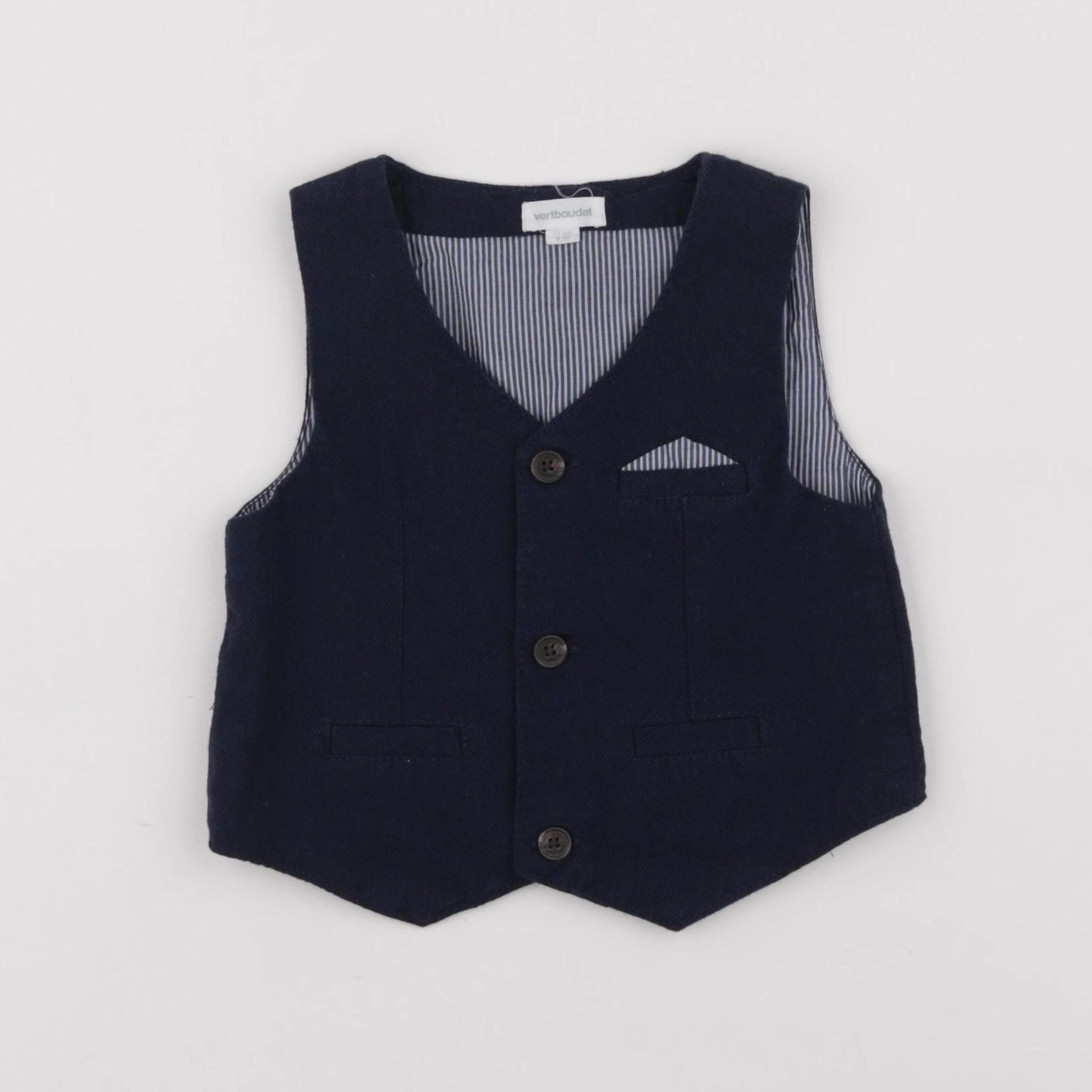 Vertbaudet - gilet bleu - 9 mois