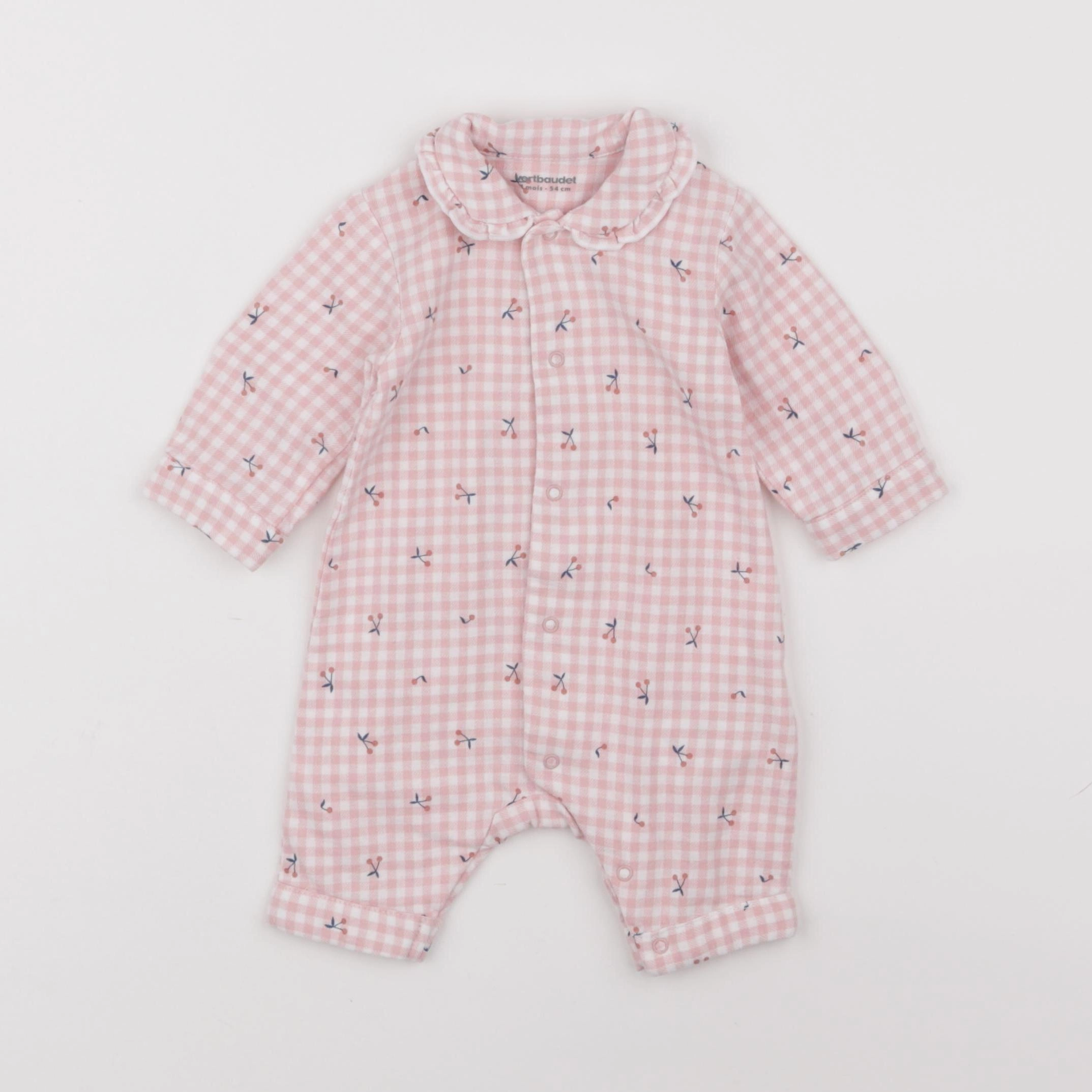 Vertbaudet - pyjama coton rose - 1 mois