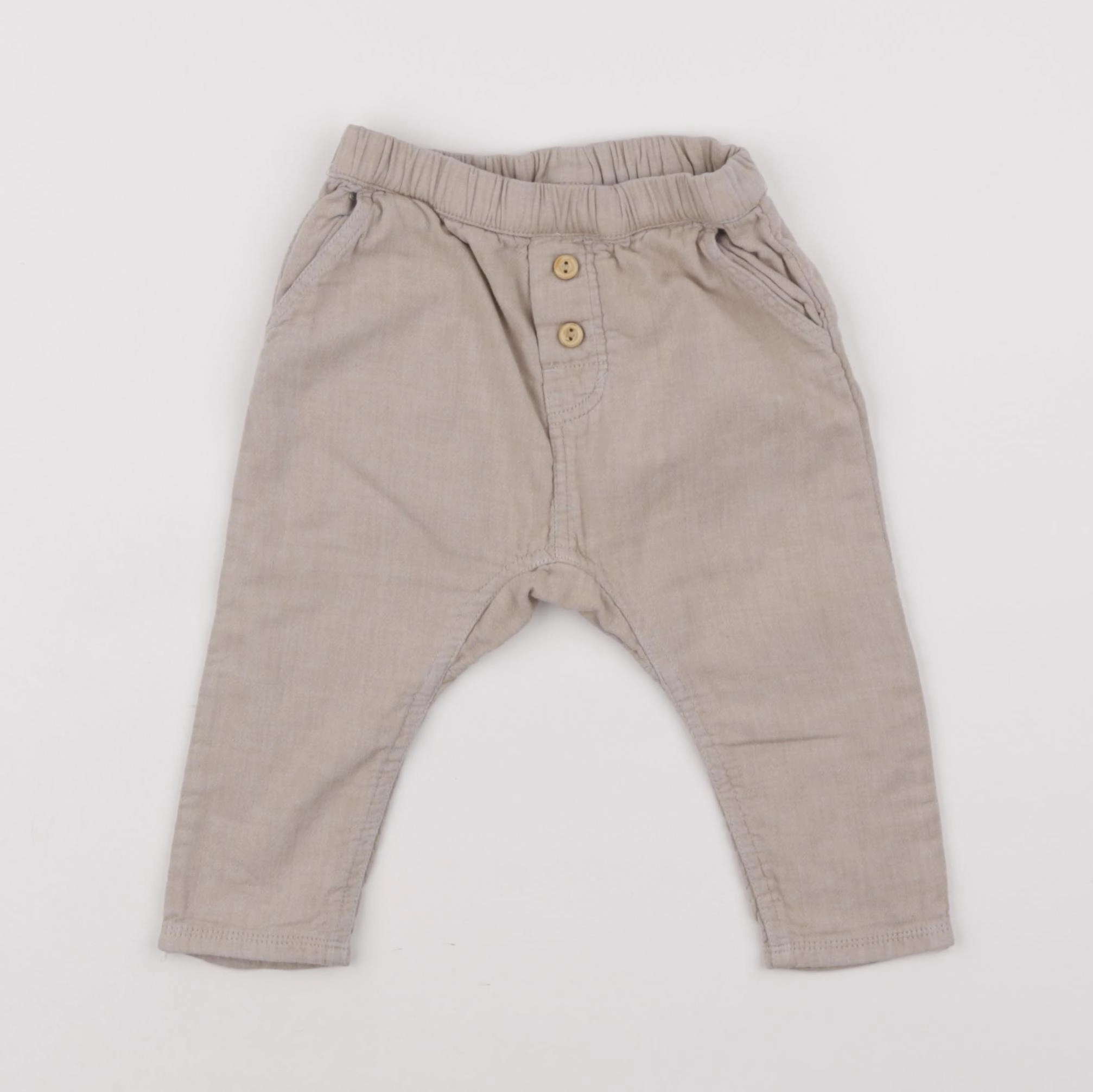 H&M - sarouel beige - 6/9 mois