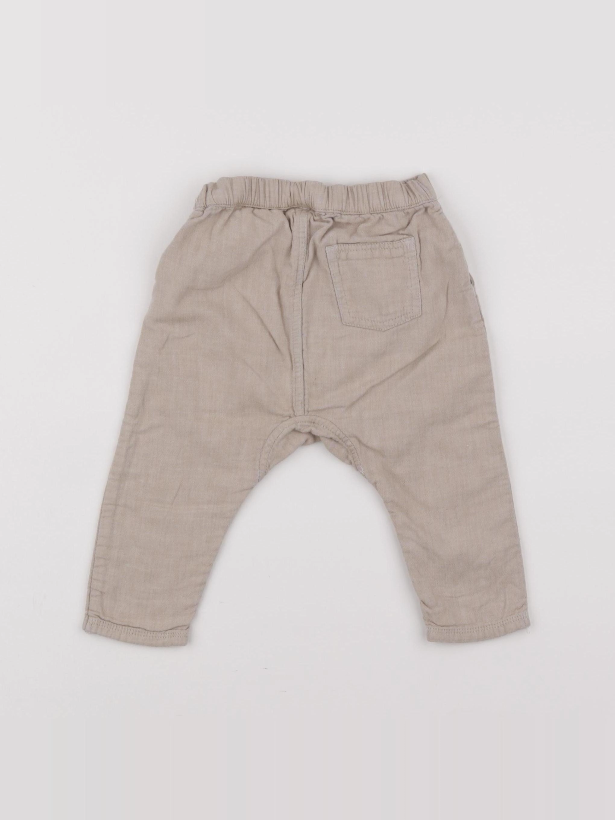 H&M - sarouel beige - 6/9 mois