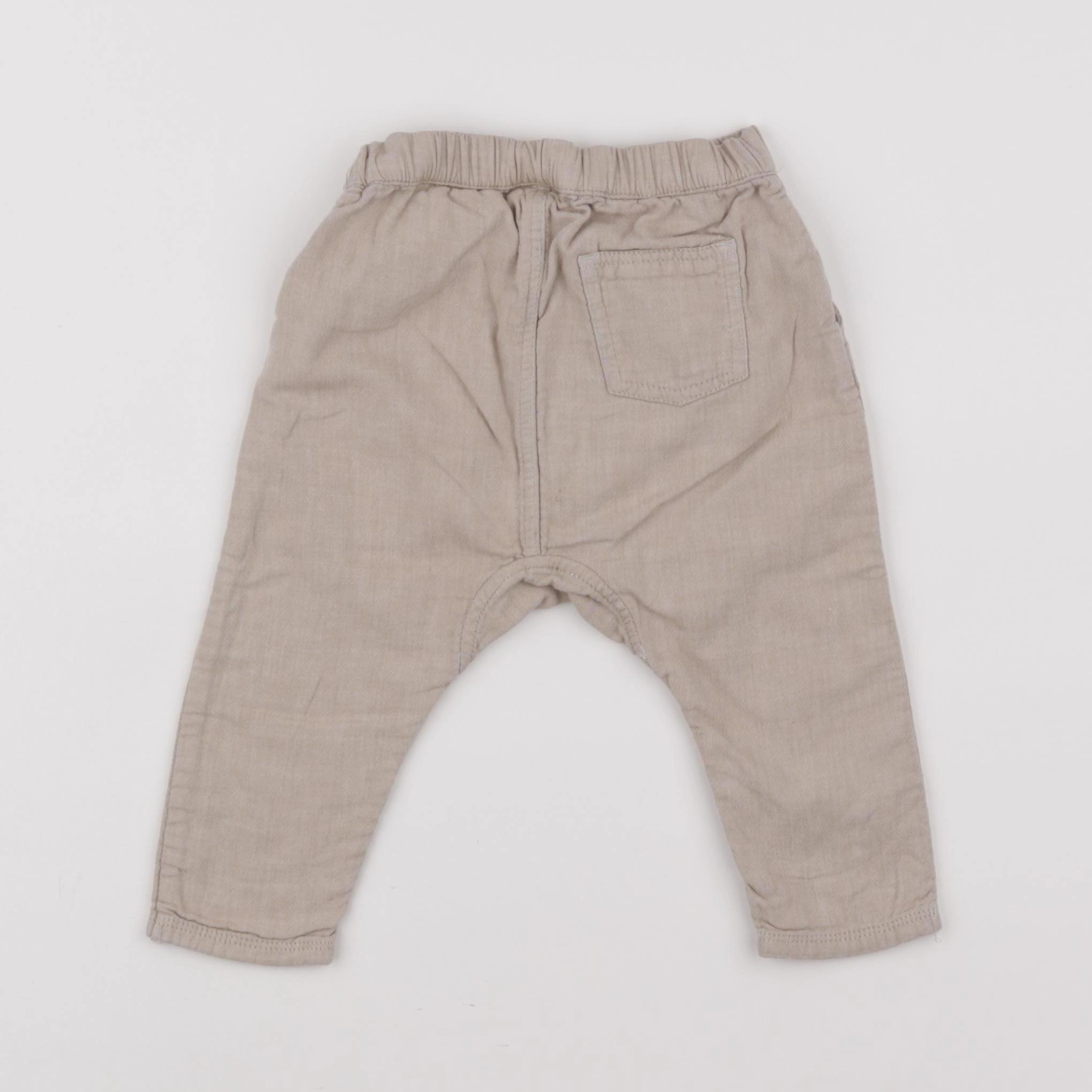 H&M - sarouel beige - 6/9 mois