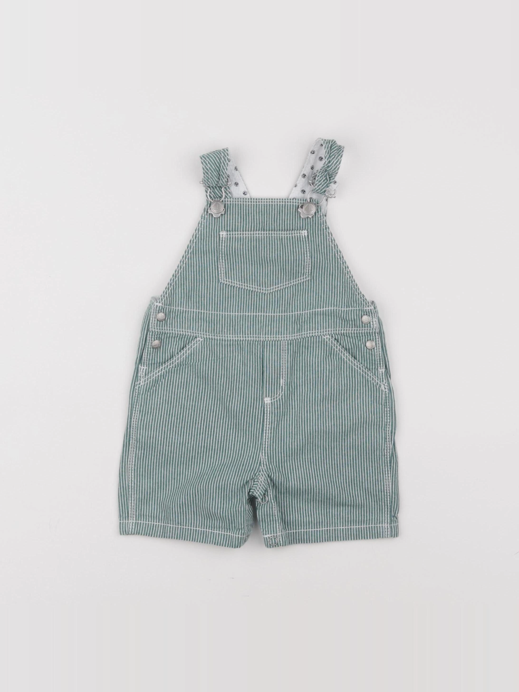 Petit Bateau - salopette vert - 6 mois