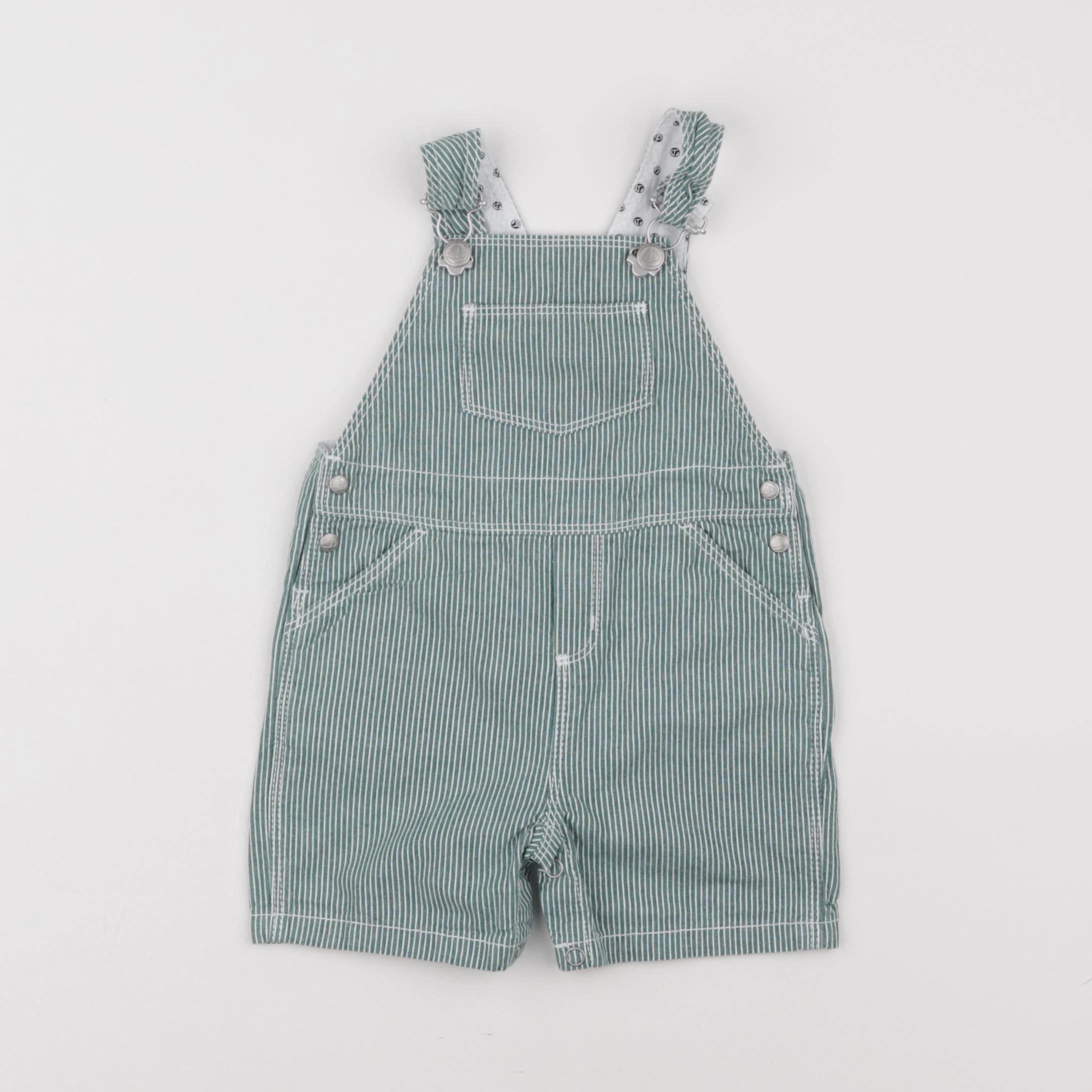 Petit Bateau - salopette vert - 6 mois