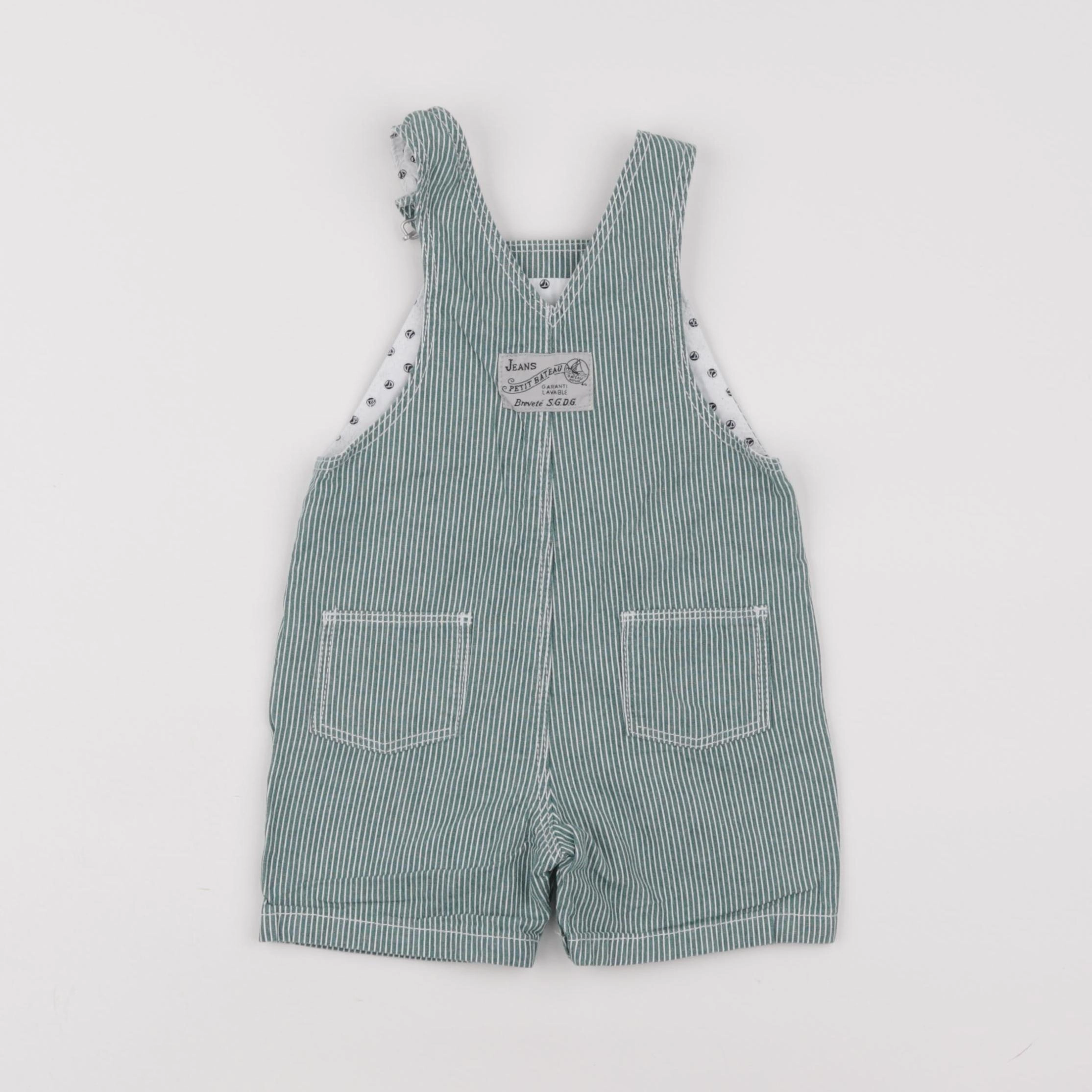 Petit Bateau - salopette vert - 6 mois