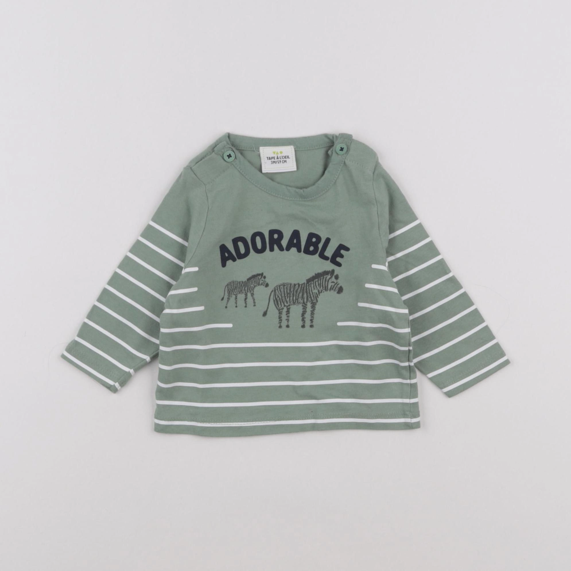Tape à l'oeil - tee-shirt vert - 3 mois