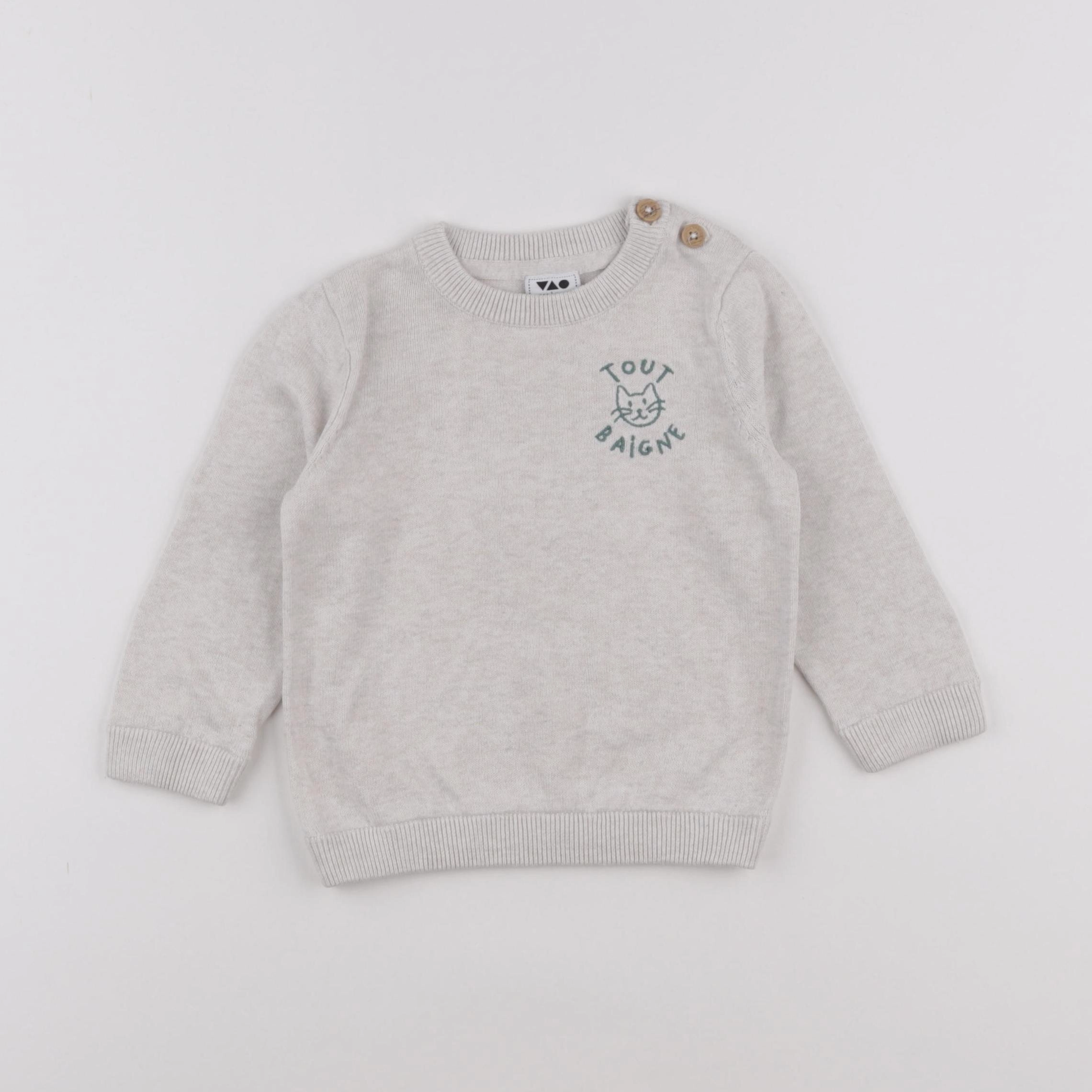 Tape à l'oeil - pull marron - 18 mois