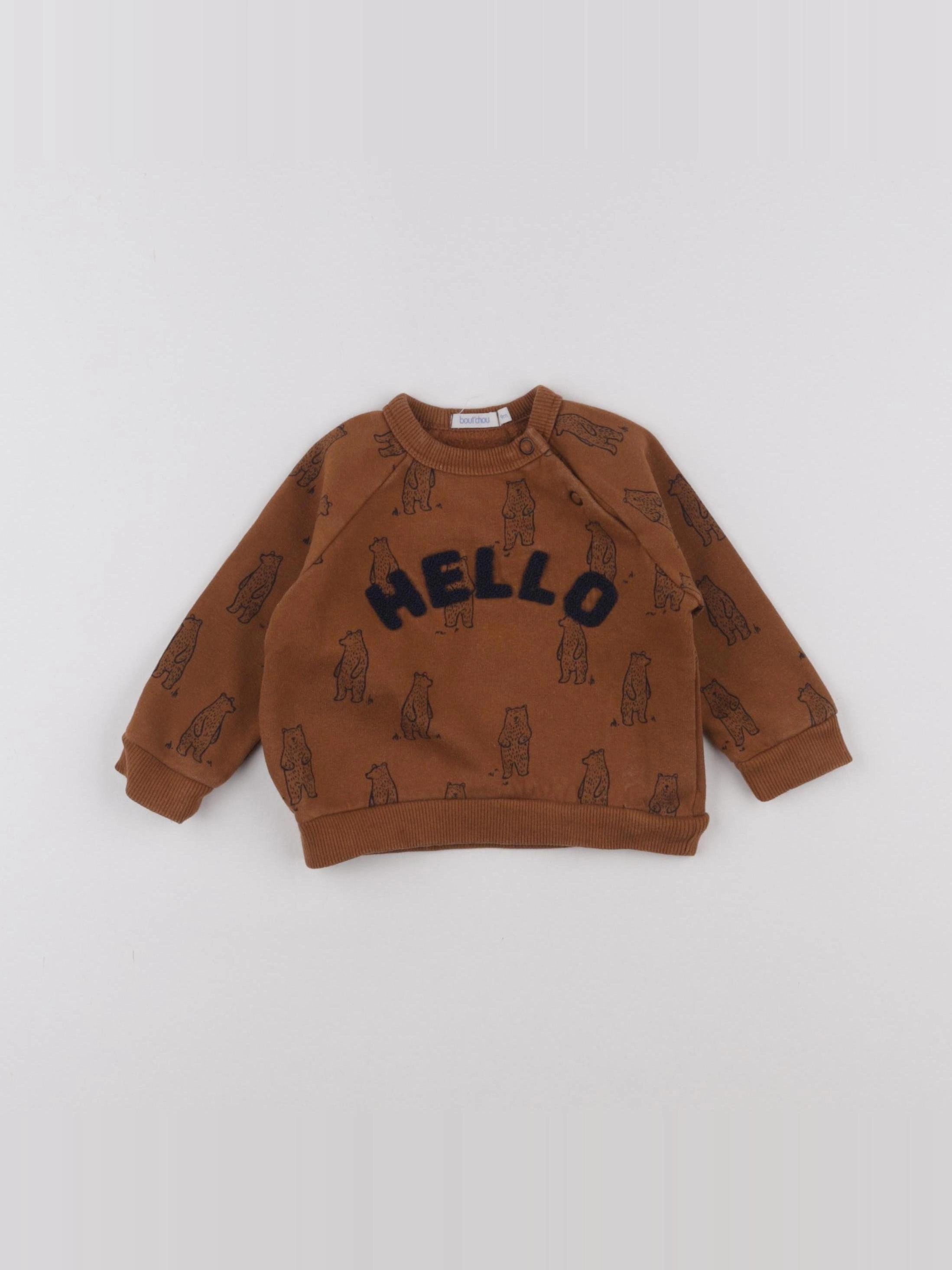 Boutchou - sweat marron - 9 mois