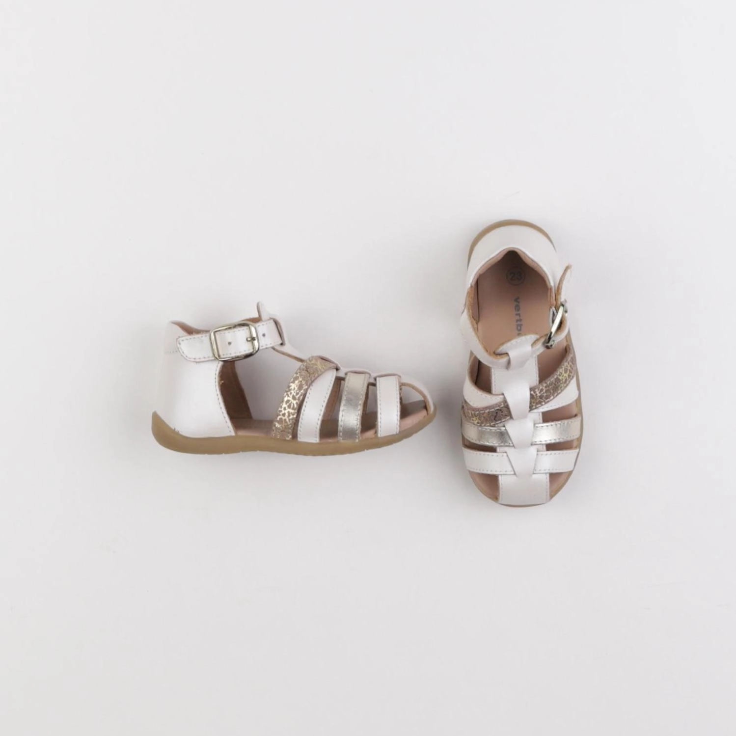 Vertbaudet - sandales or, beige - pointure 20