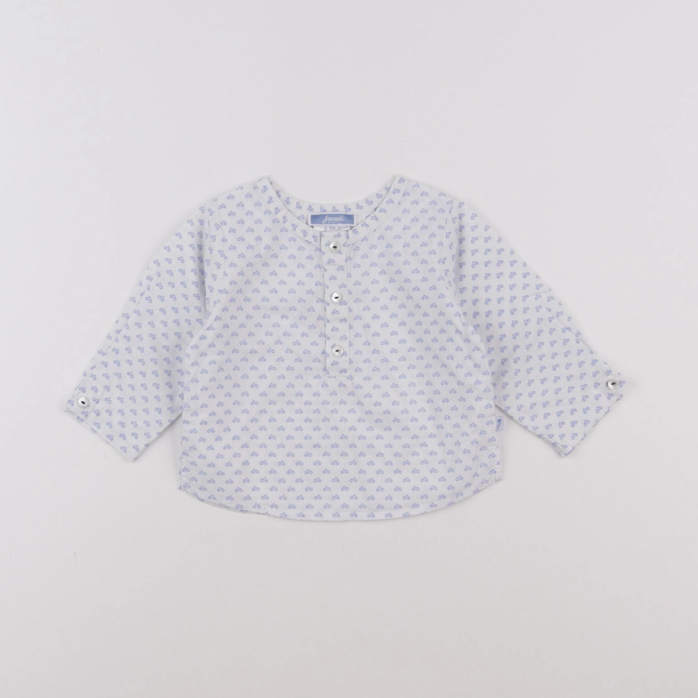 Jacadi - blouse blanc, bleu - 6 mois