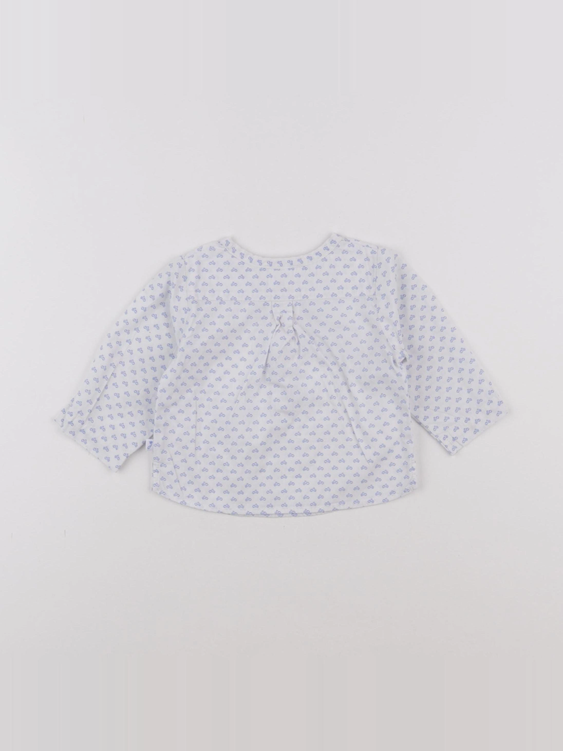 Jacadi - blouse blanc, bleu - 6 mois