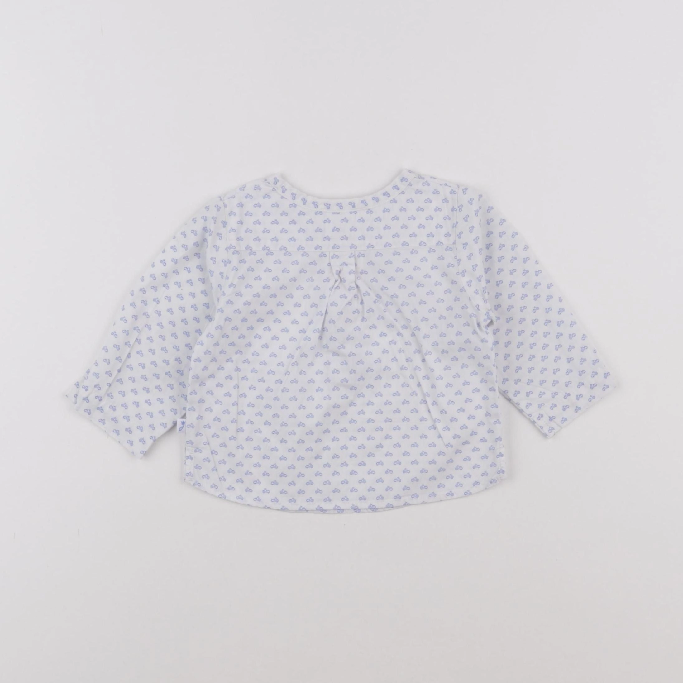 Jacadi - blouse blanc, bleu - 6 mois