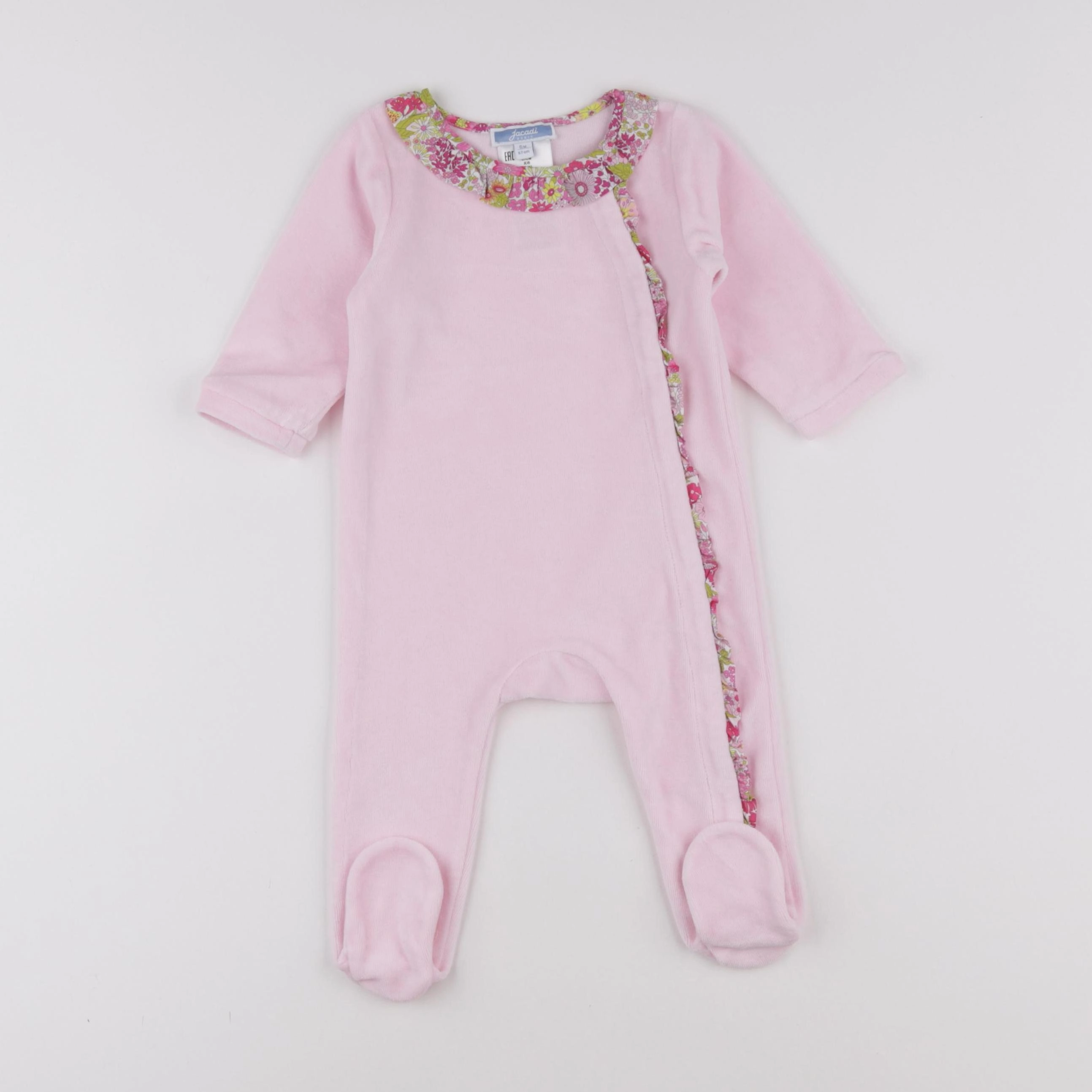 Jacadi - pyjama velours rose - 6 mois