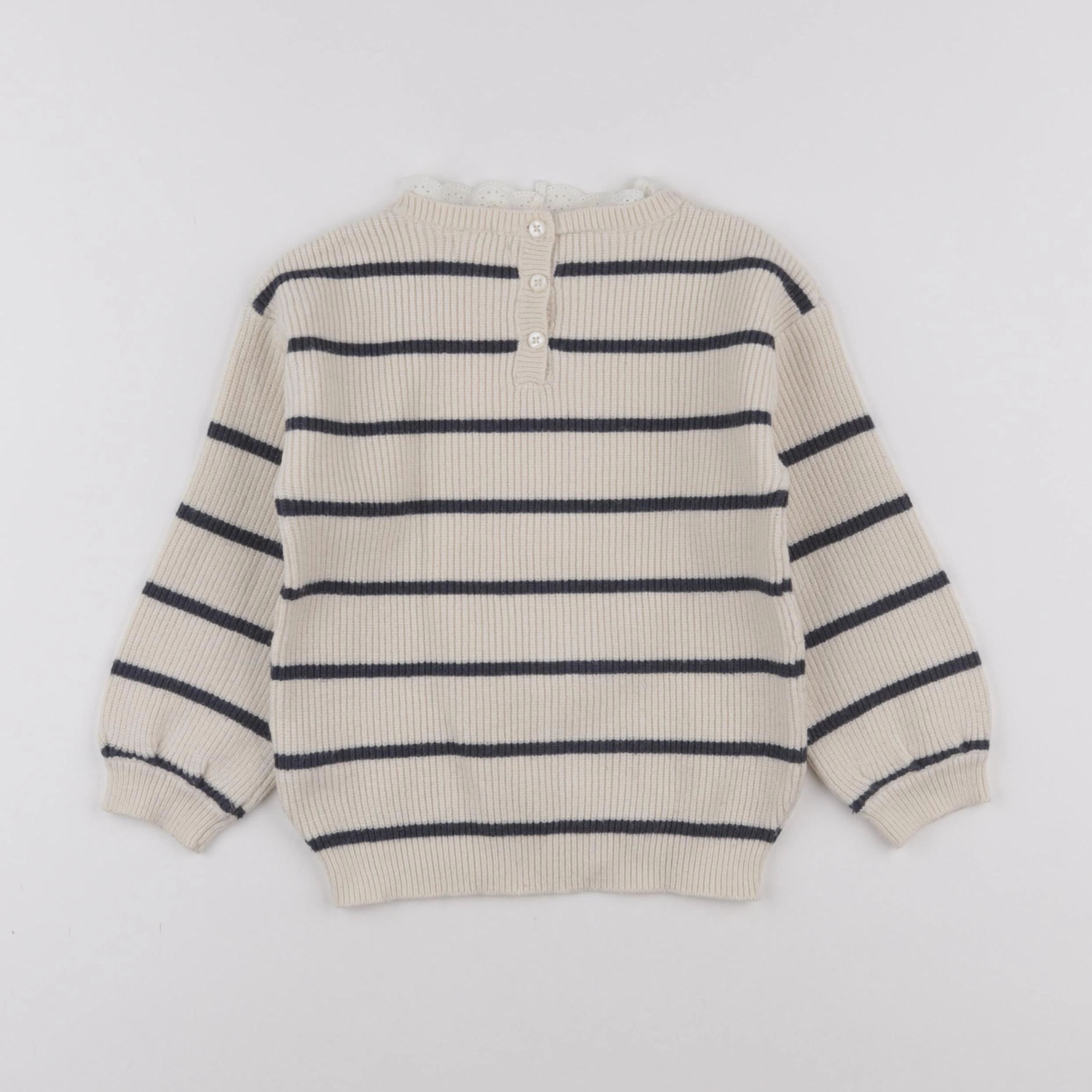 Vertbaudet - pull beige, bleu - 5 ans