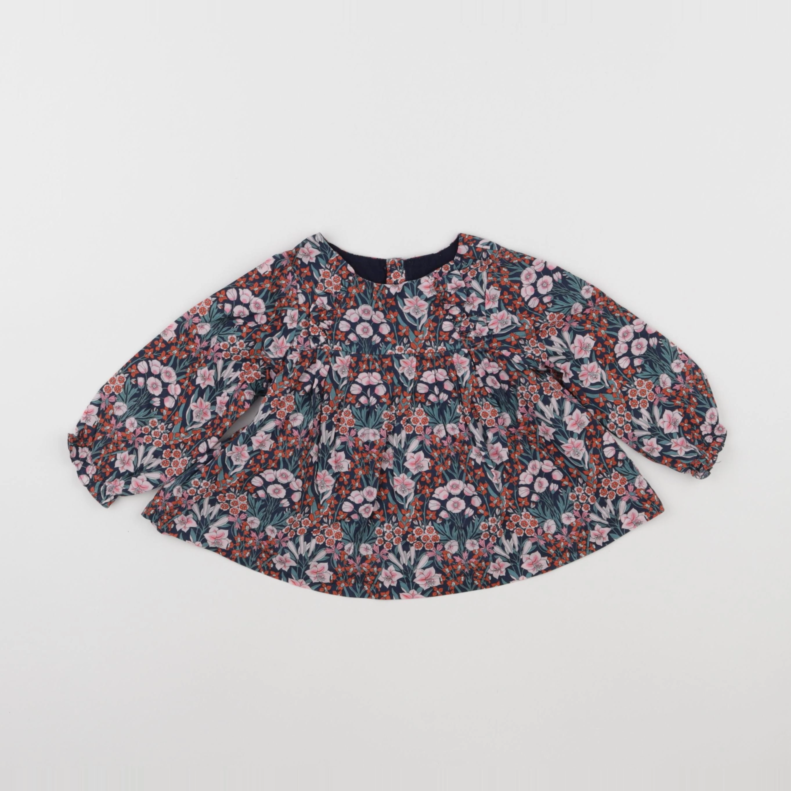 Jacadi - blouse liberty bleu - 12 mois