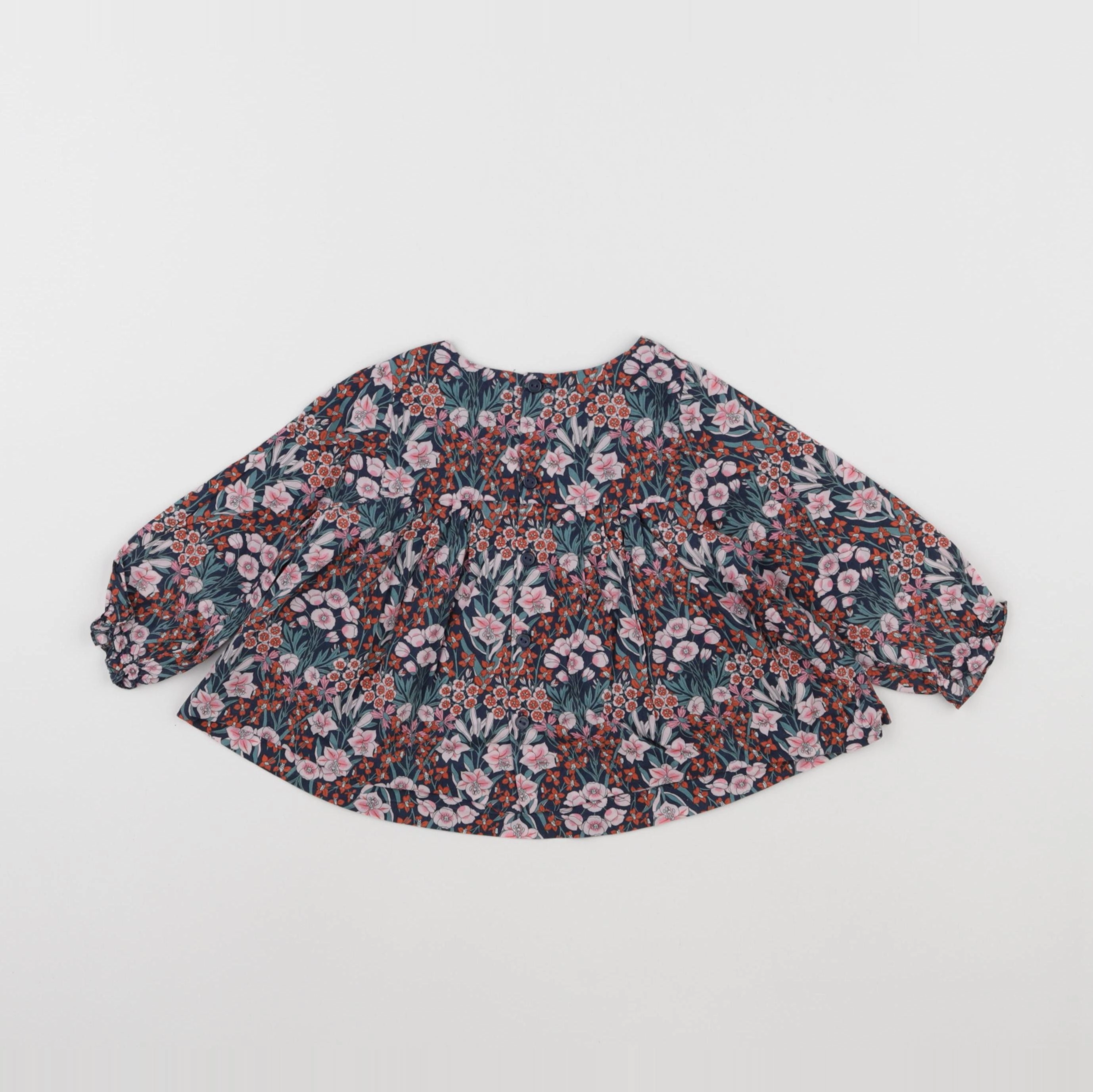 Jacadi - blouse liberty bleu - 12 mois