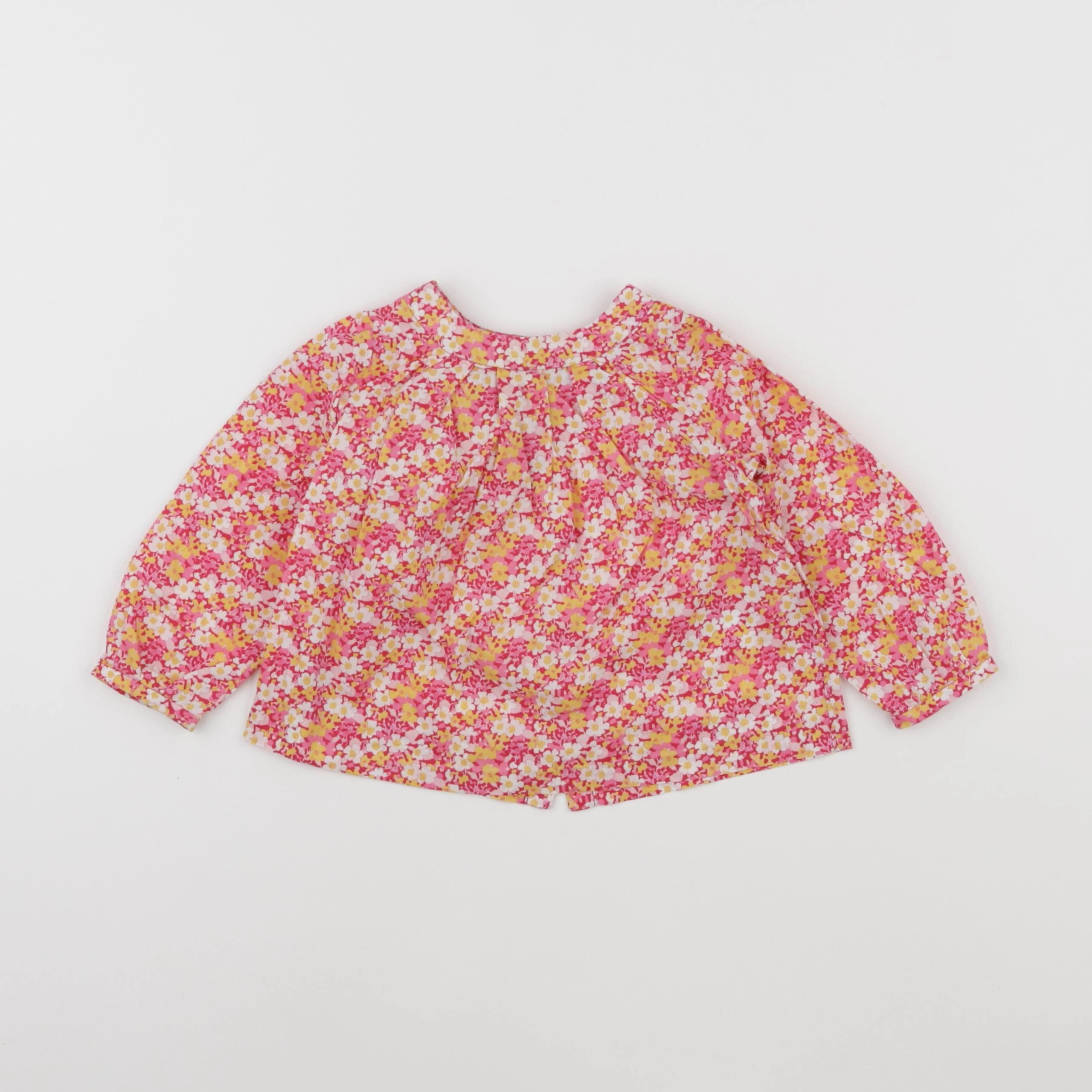 Jacadi - blouse liberty rose, jaune - 12 mois
