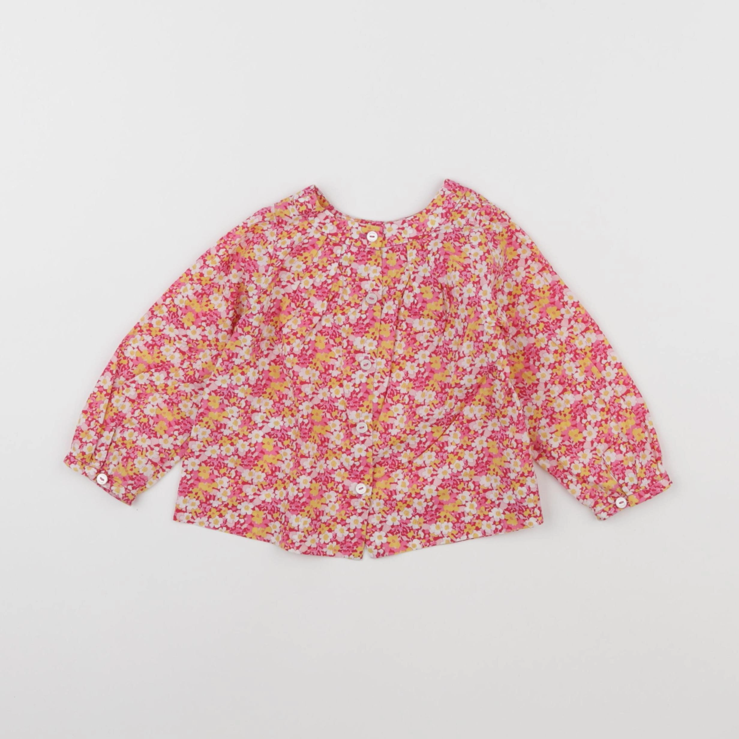 Jacadi - blouse liberty rose, jaune - 12 mois