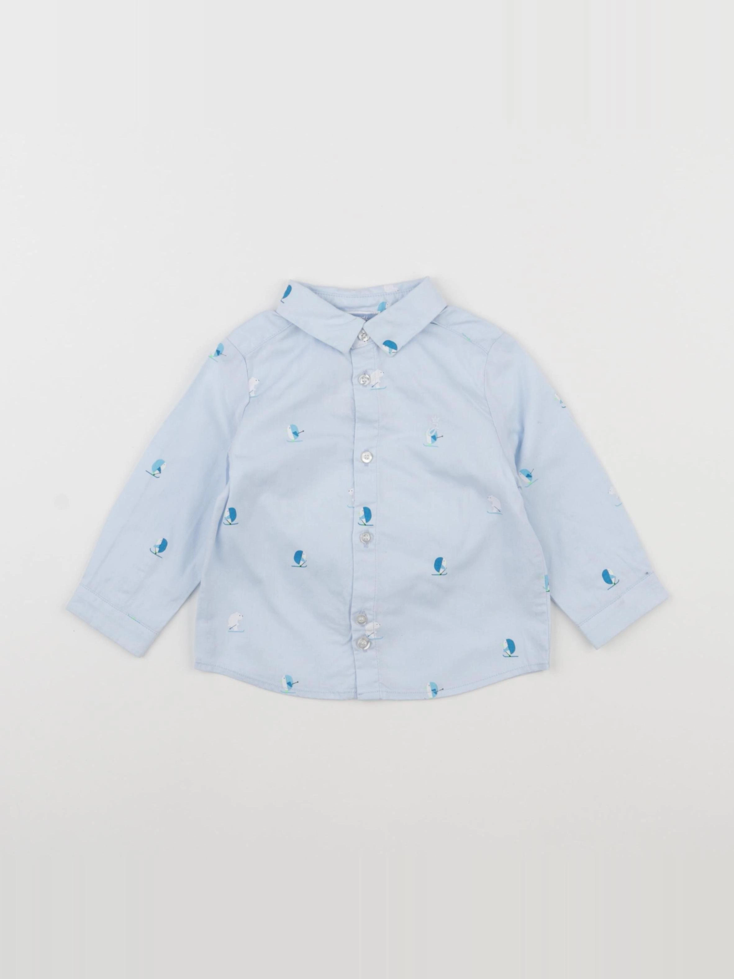 Jacadi - chemise bleu - 12 mois